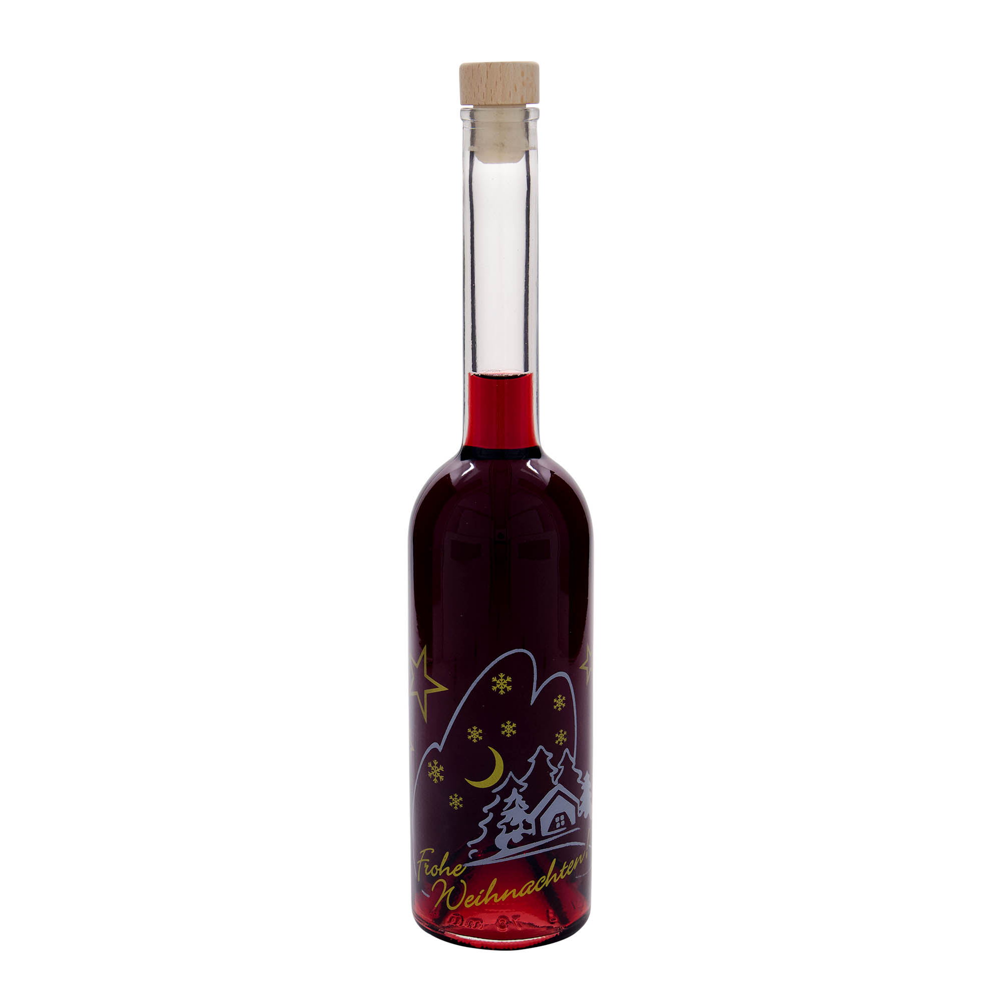 500 ml skleněná láhev 'Opera', motiv: vánoční idyla, hrdlo: korek 500 ml skleněná láhev 'Opera', motiv: vánoční idyla, hrdlo: korek