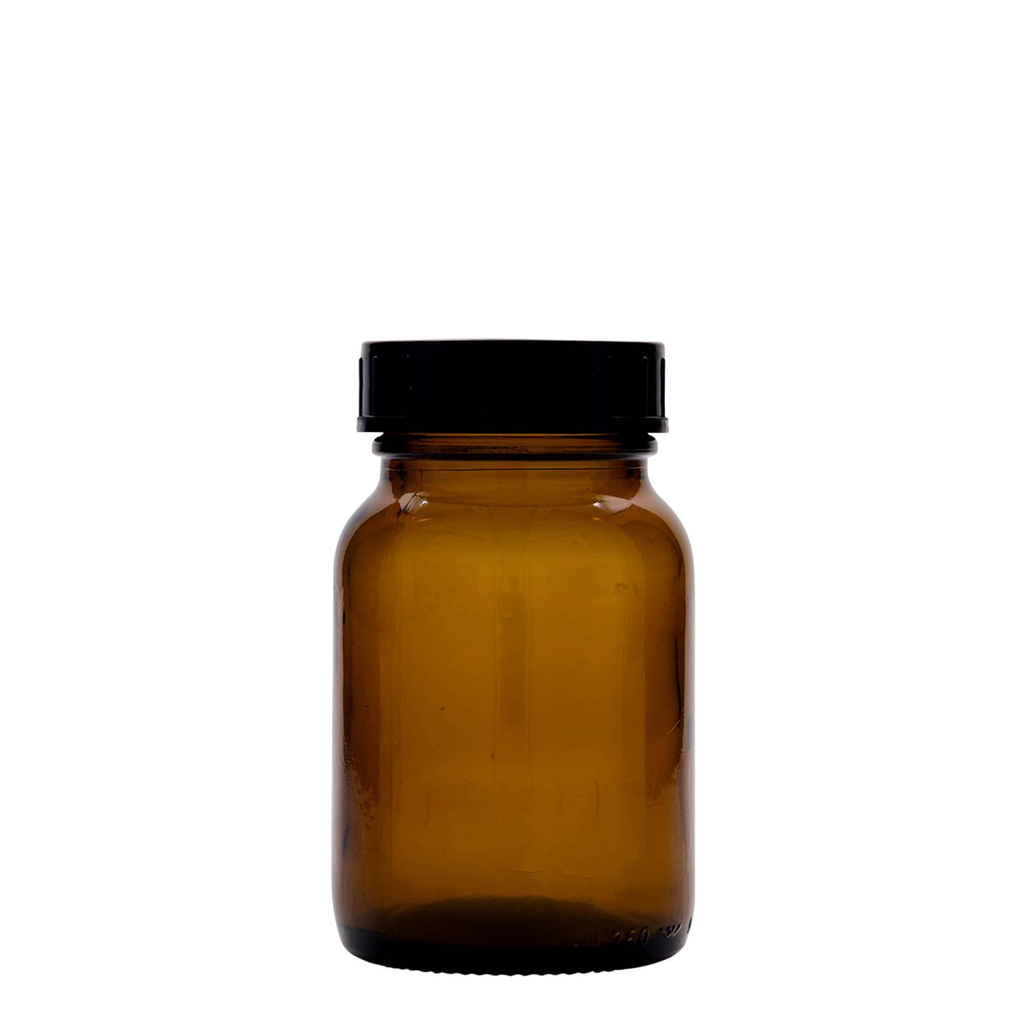250 ml širokohrdlá sklenice, hnědá, hrdlo: DIN 55