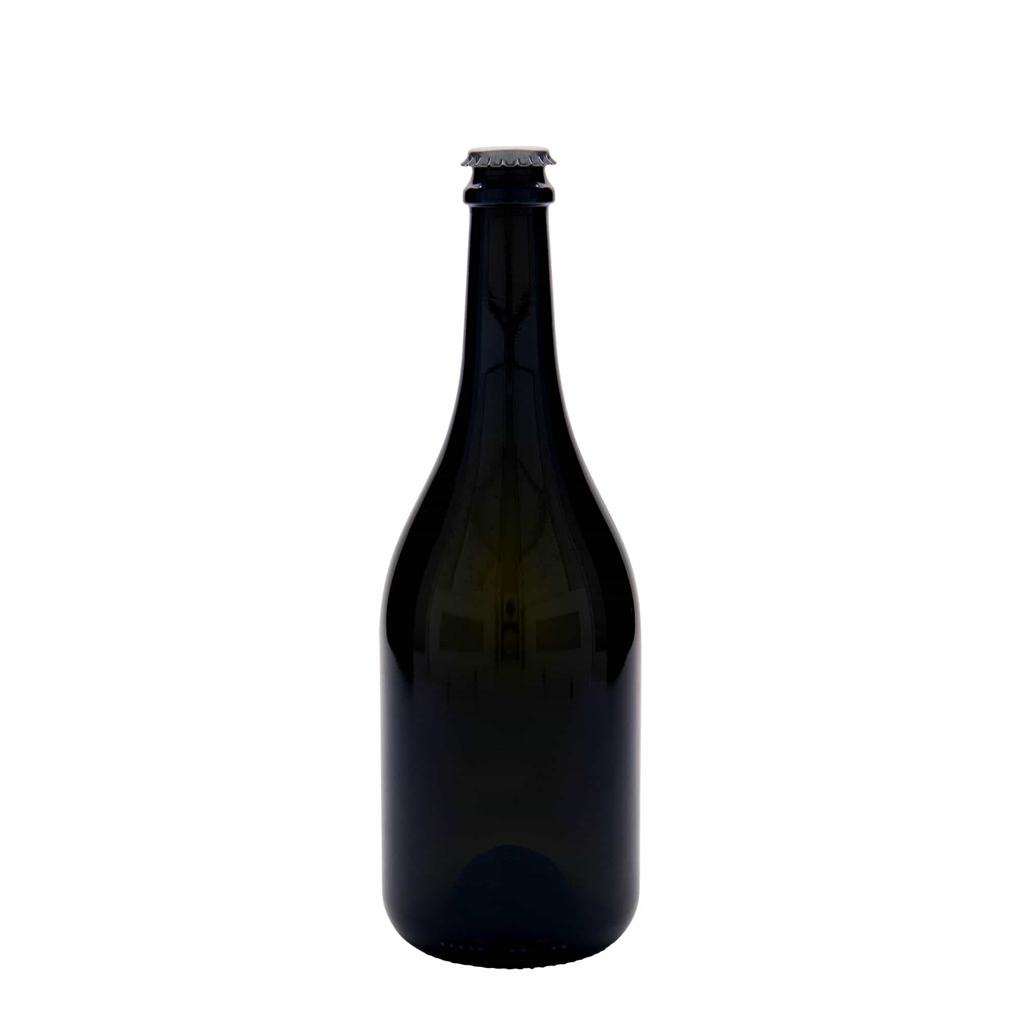 750 ml pivní láhev 'Horta', sklo, antik zelená, hrdlo: korunkový uzávěr