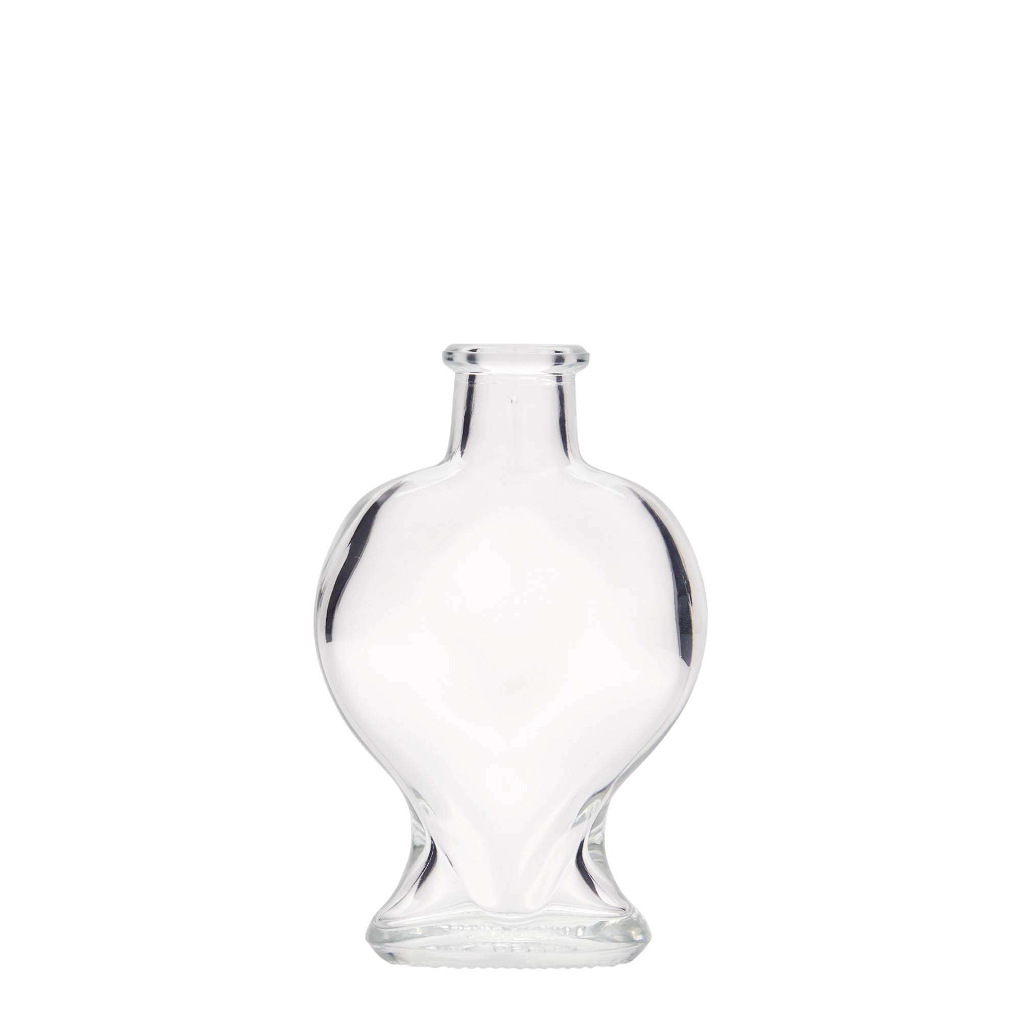 100 ml skleněná lahvička „Srdce“, hrdlo: korek 100 ml skleněná lahvička „Srdce“, hrdlo: korek