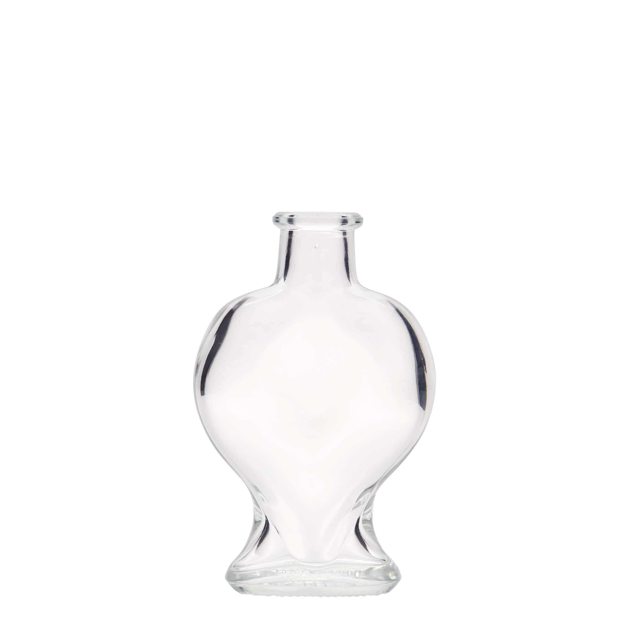 100 ml skleněná lahvička „Srdce“, hrdlo: korek 100 ml skleněná lahvička „Srdce“, hrdlo: korek