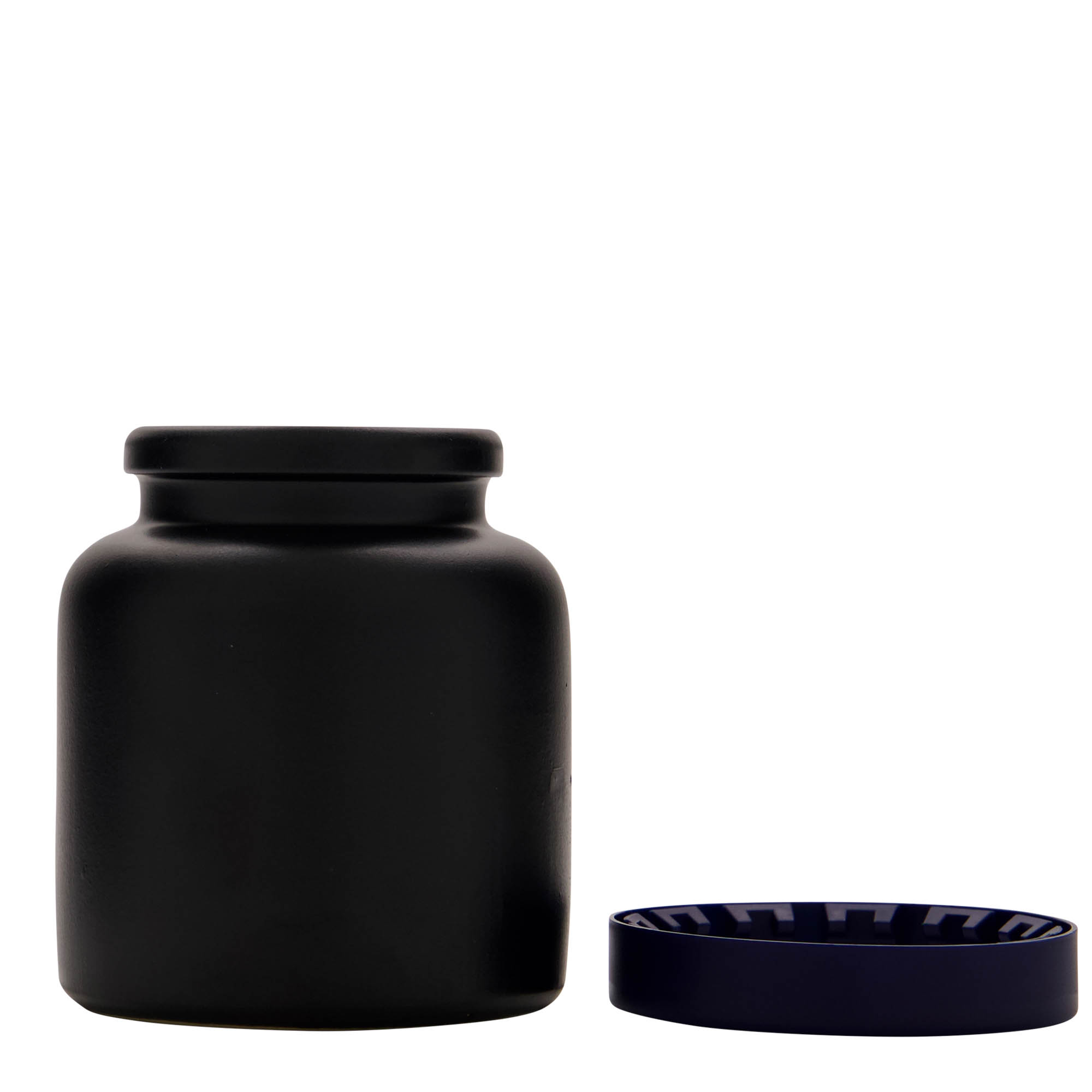 Kameninový hrnec 270 ml, keramika, černá, uzávěr: nasazovací víko