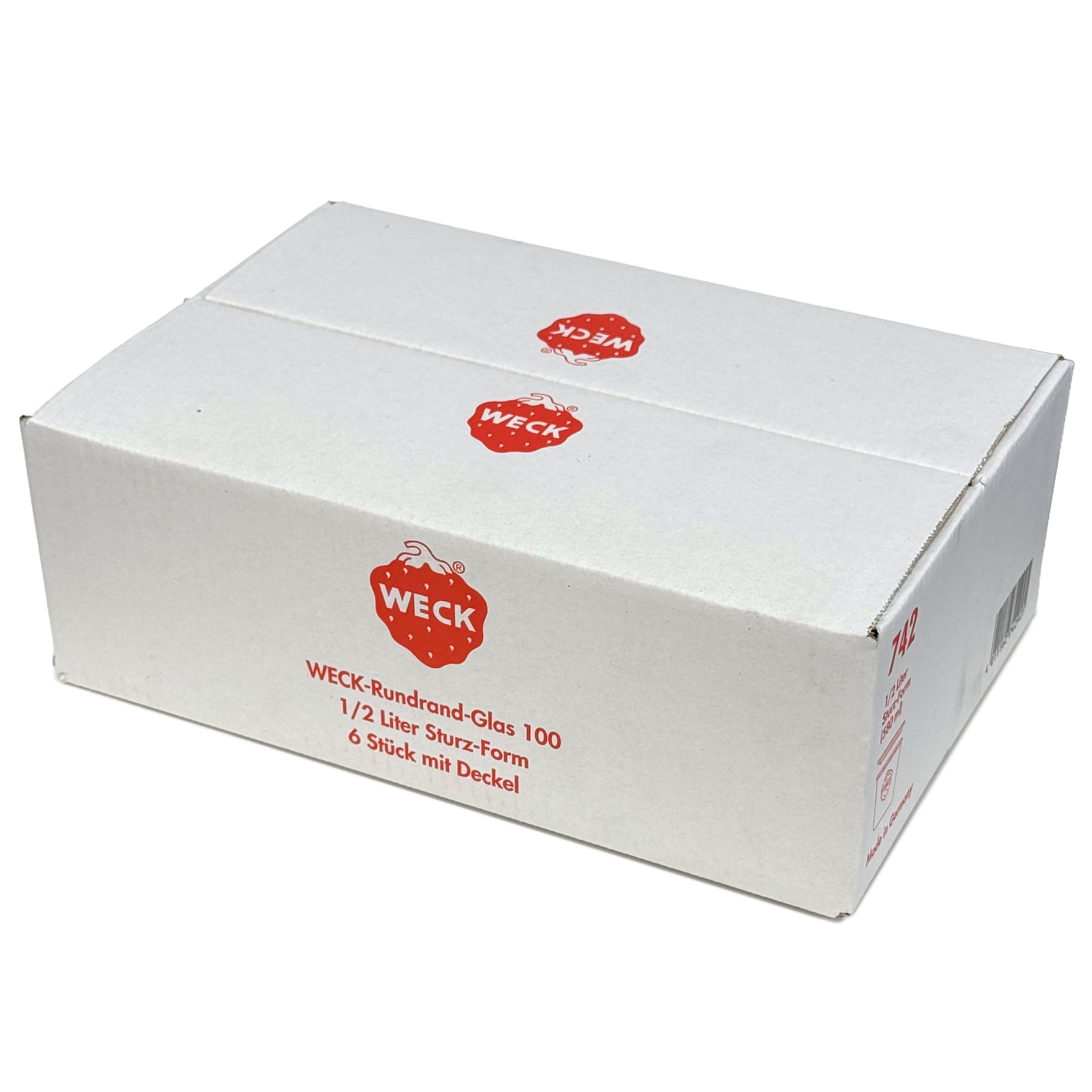 6x 580 ml WECK zavařovací sklenice se skleněným víčkem RR 100
