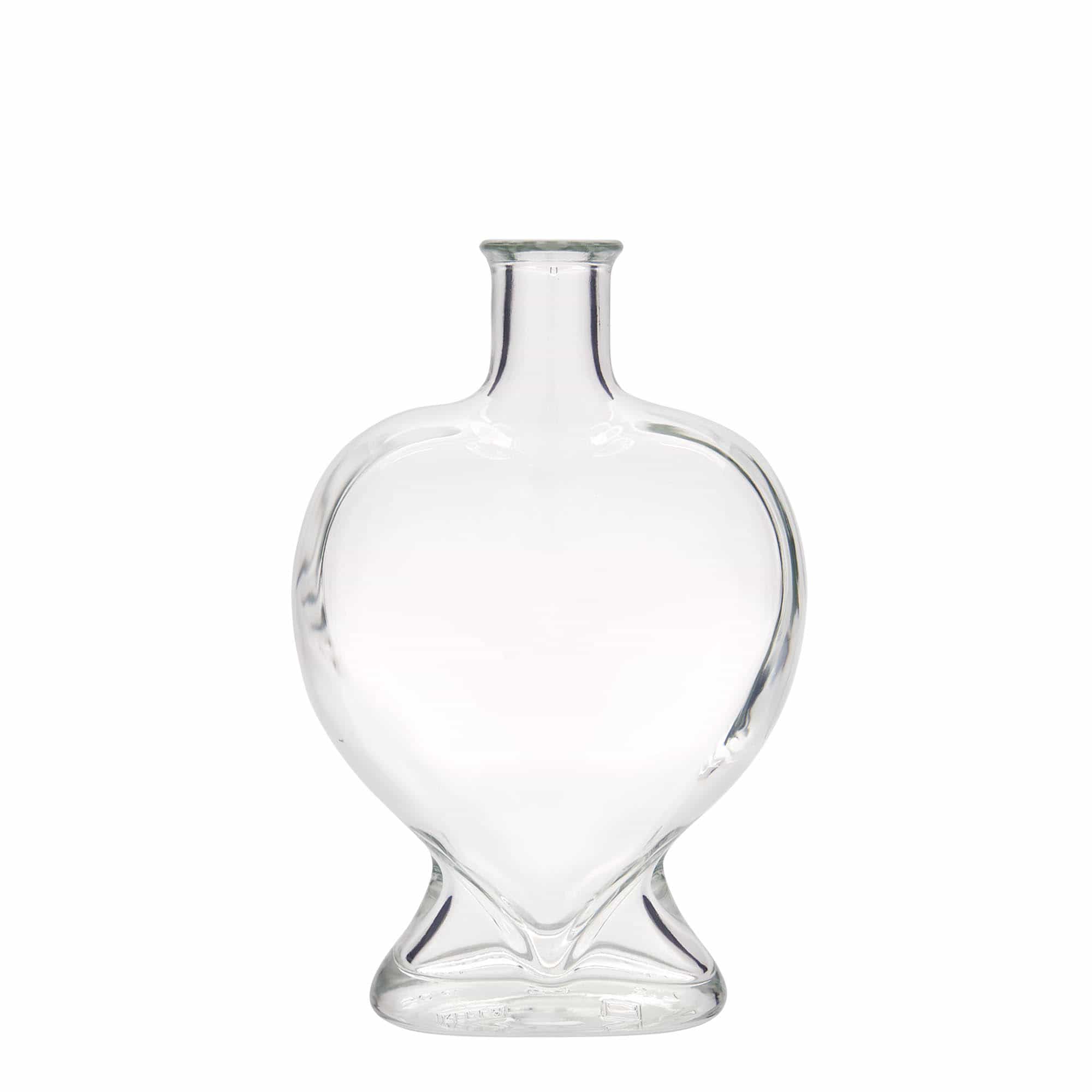 Skleněná lahev 500 ml 'Srdce', uzávěr: korek
