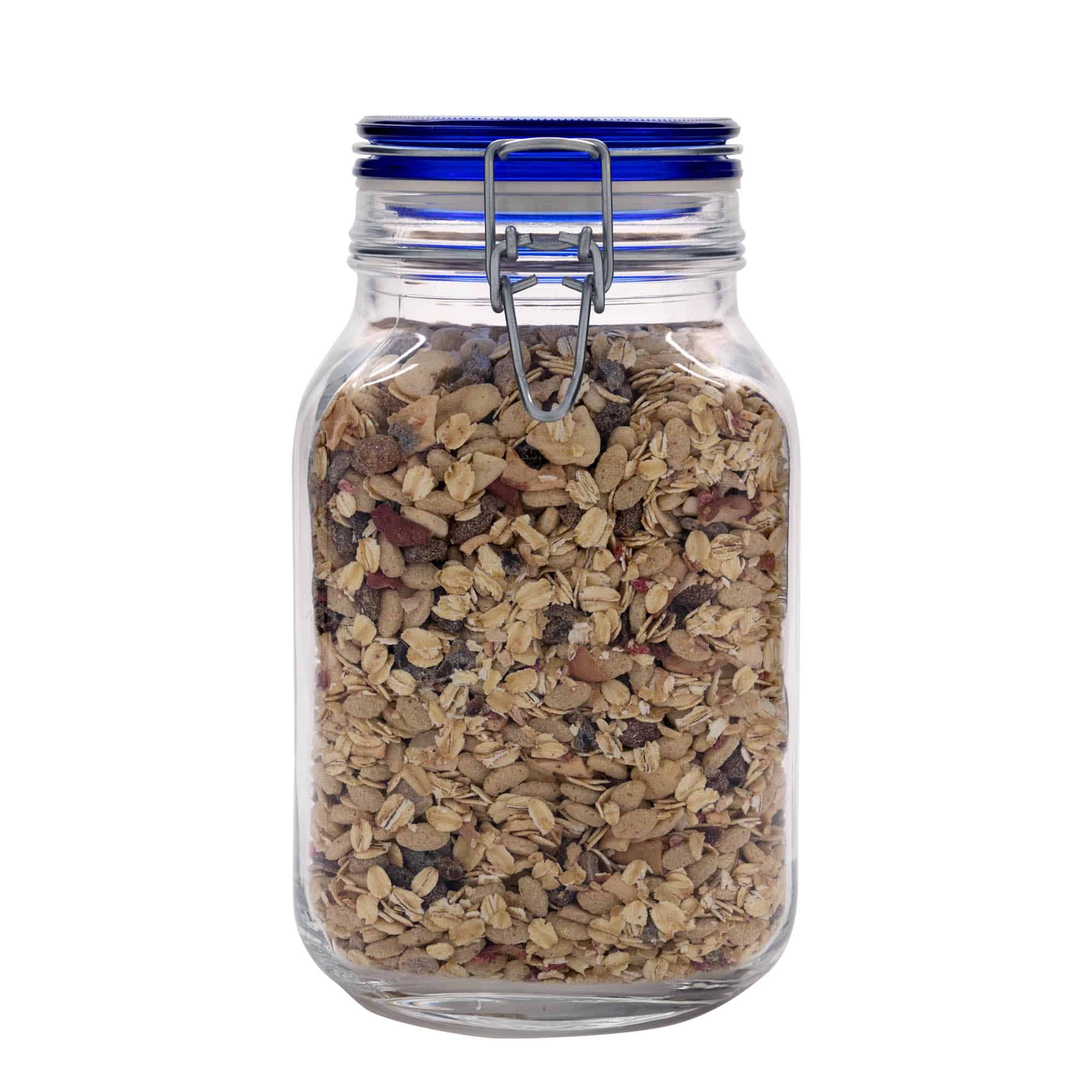 2.000 ml drátové uzávěrové sklenice 'Fido' modrý uzávěr, čtvercová, hrdlo: drátový uzávěr 2.000 ml drátové uzávěrové sklenice 'Fido' modrý uzávěr, čtvercová, hrdlo: drátový uzávěr