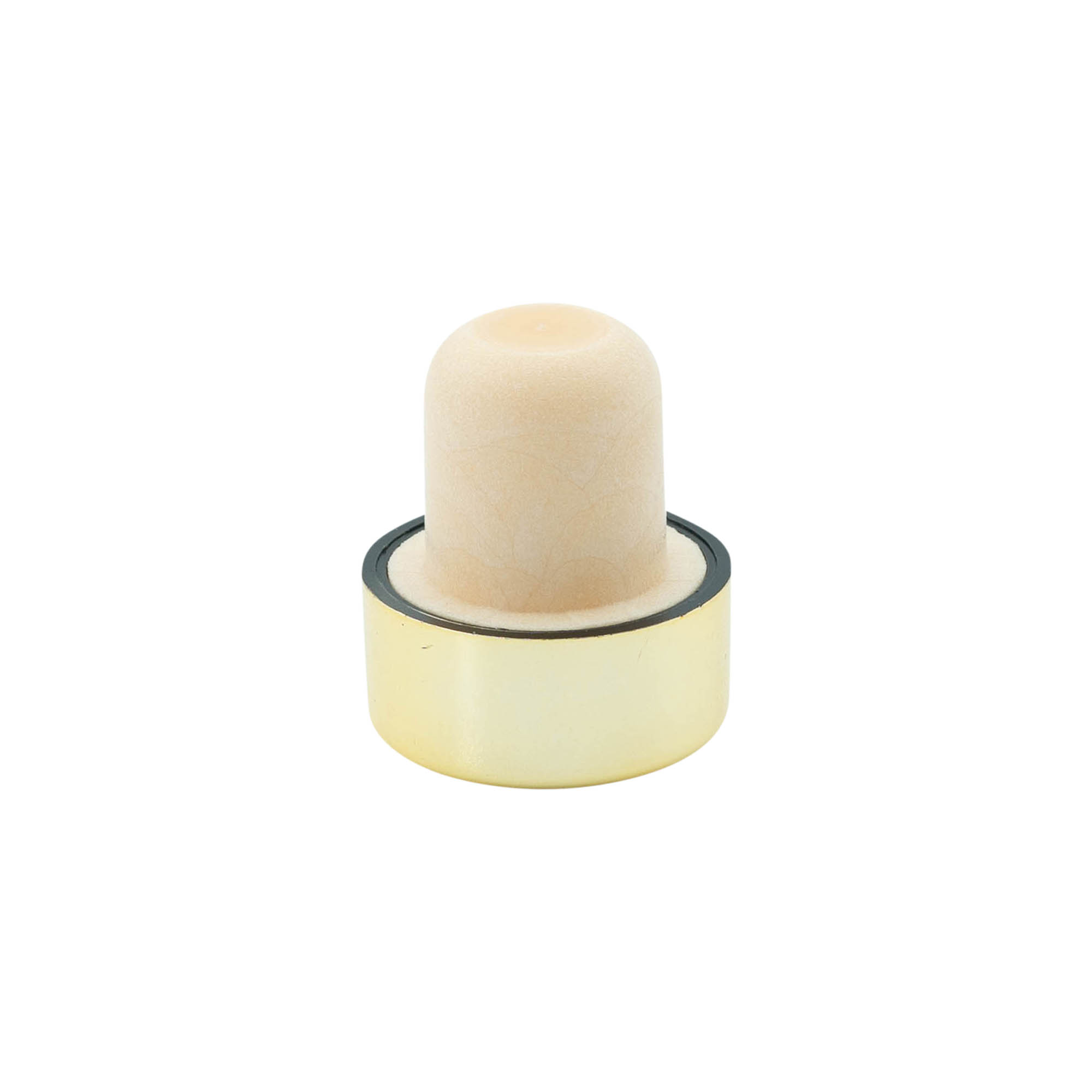 Korek s úchytem 19 mm, plast, zlatý, pro uzávěr: korek