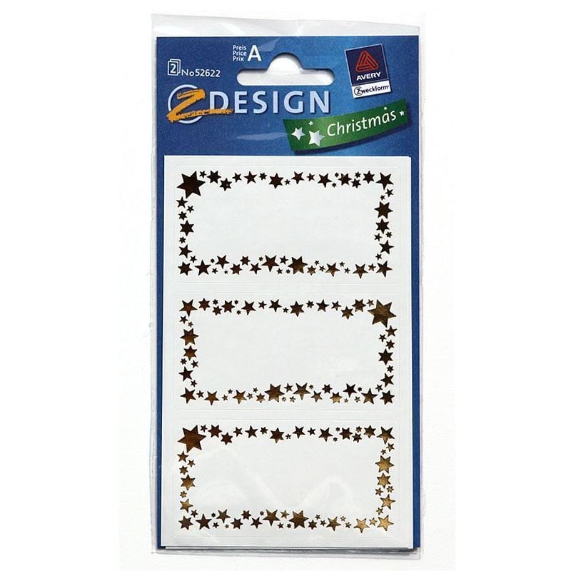 Zweckform etikety „Hvězdný rámeček“, papír, zlaté