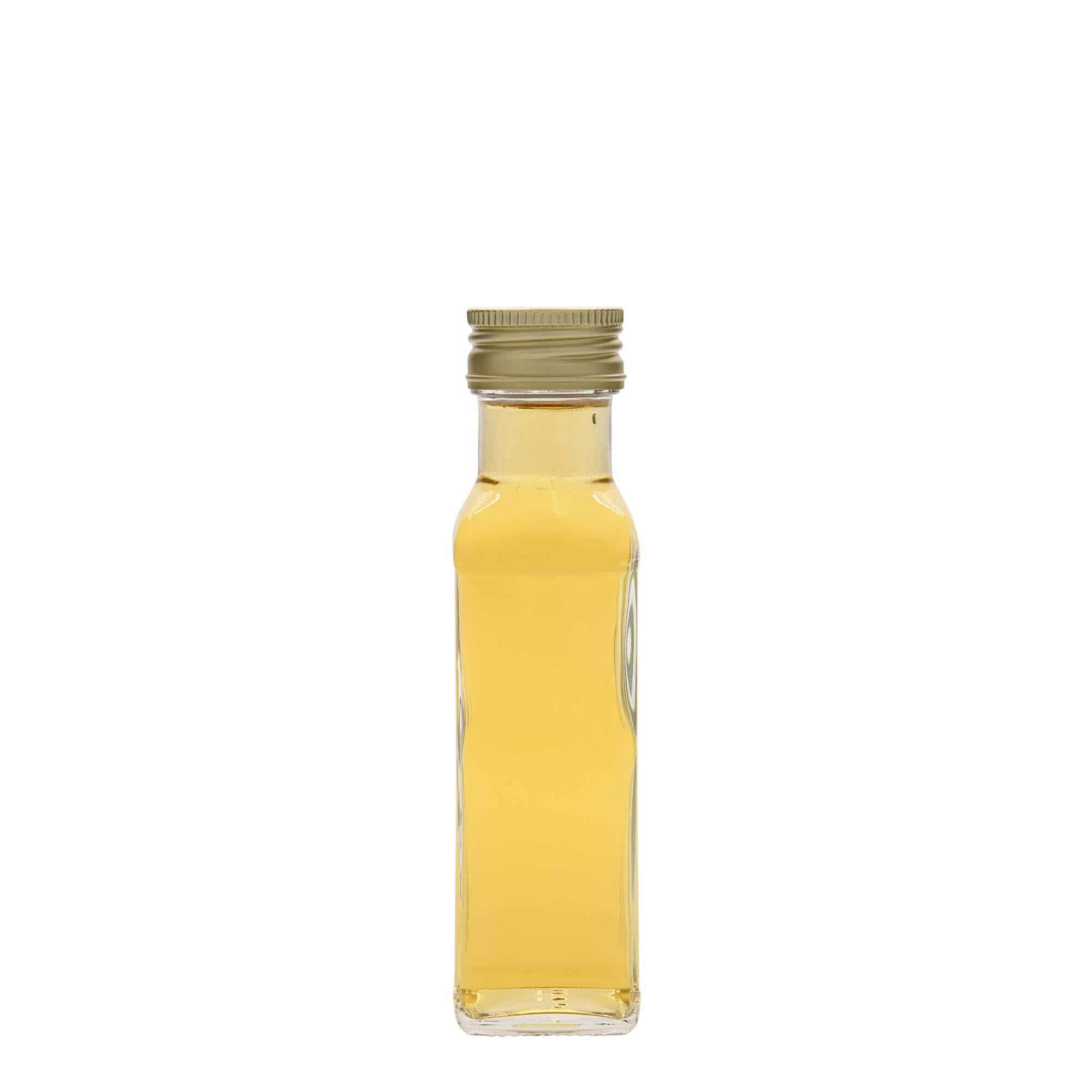 Skleněná lahev 100 ml 'Marasca', čtvercová, uzávěr: PP 31,5