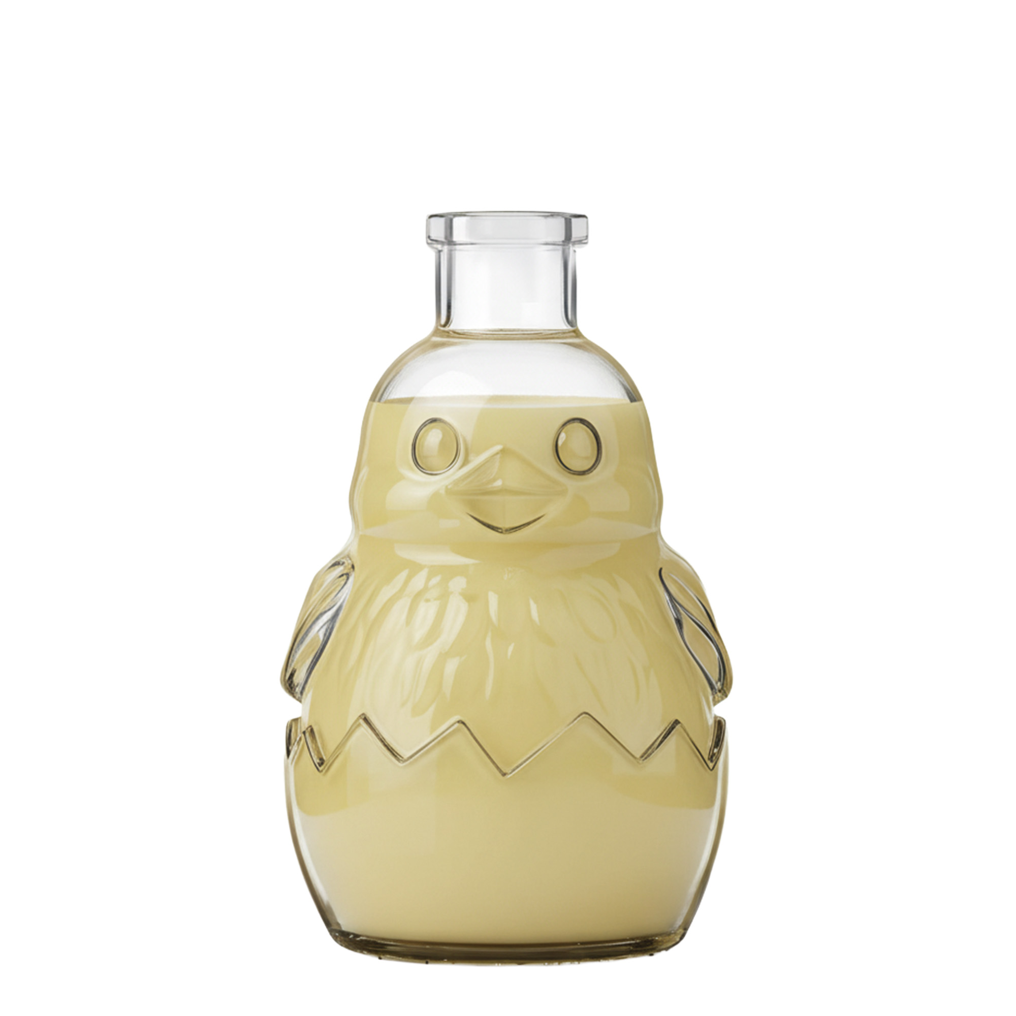 200 ml skleněná láhev „Kuřátko“, hrdlo: korek