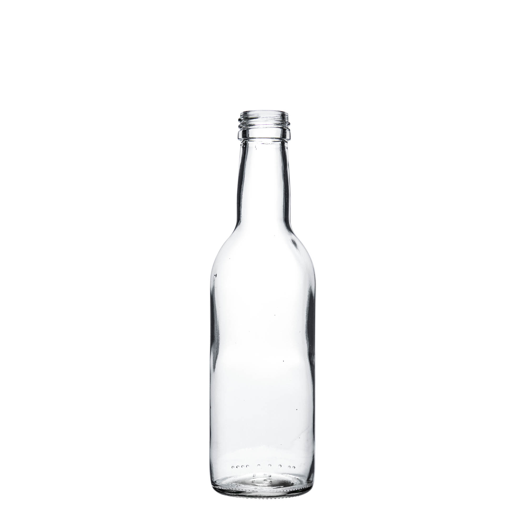 250 ml skleněná láhev „Bordeaux“, hrdlo: PP 28