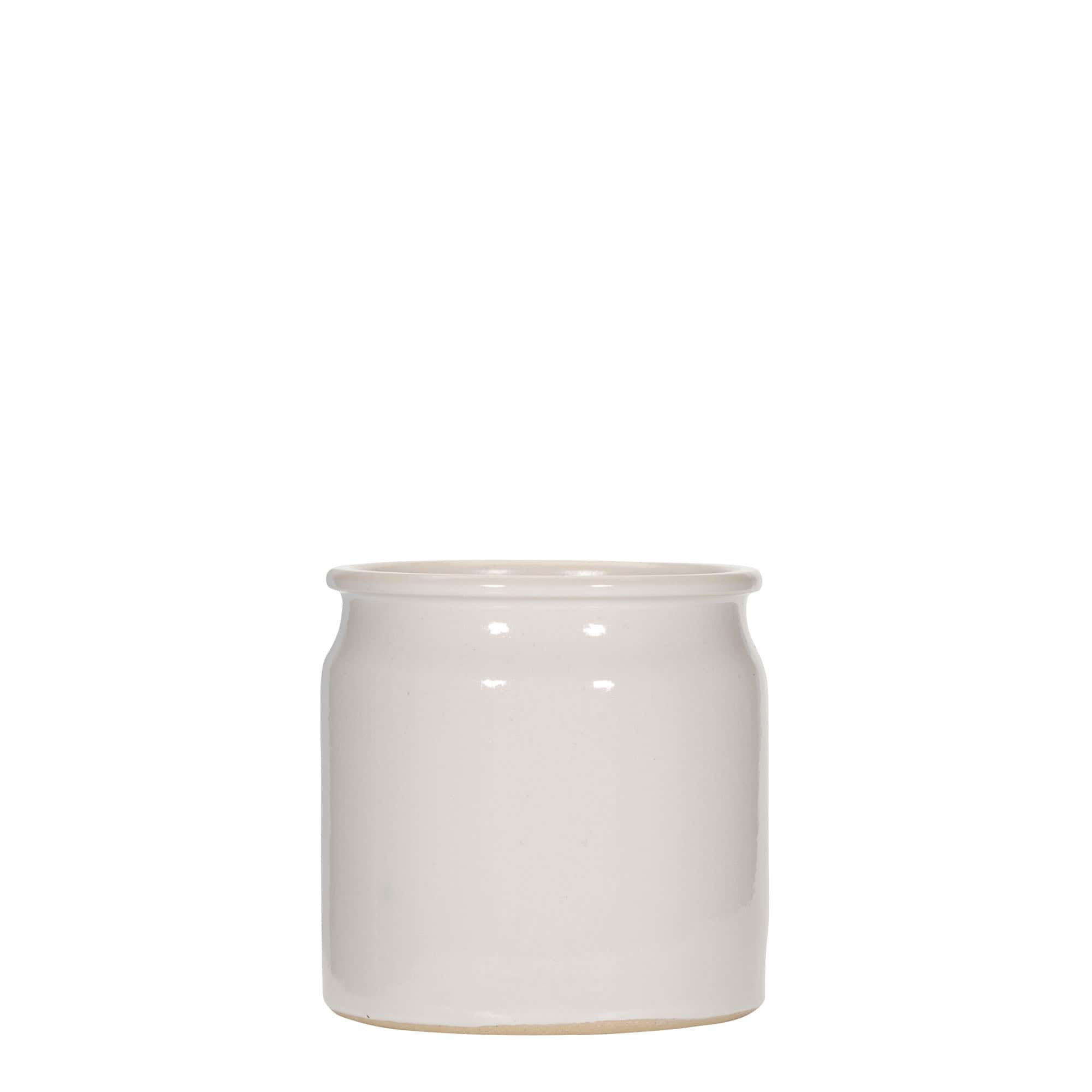 160 ml kameninový hrnec, keramika, bílý, otvor: korek