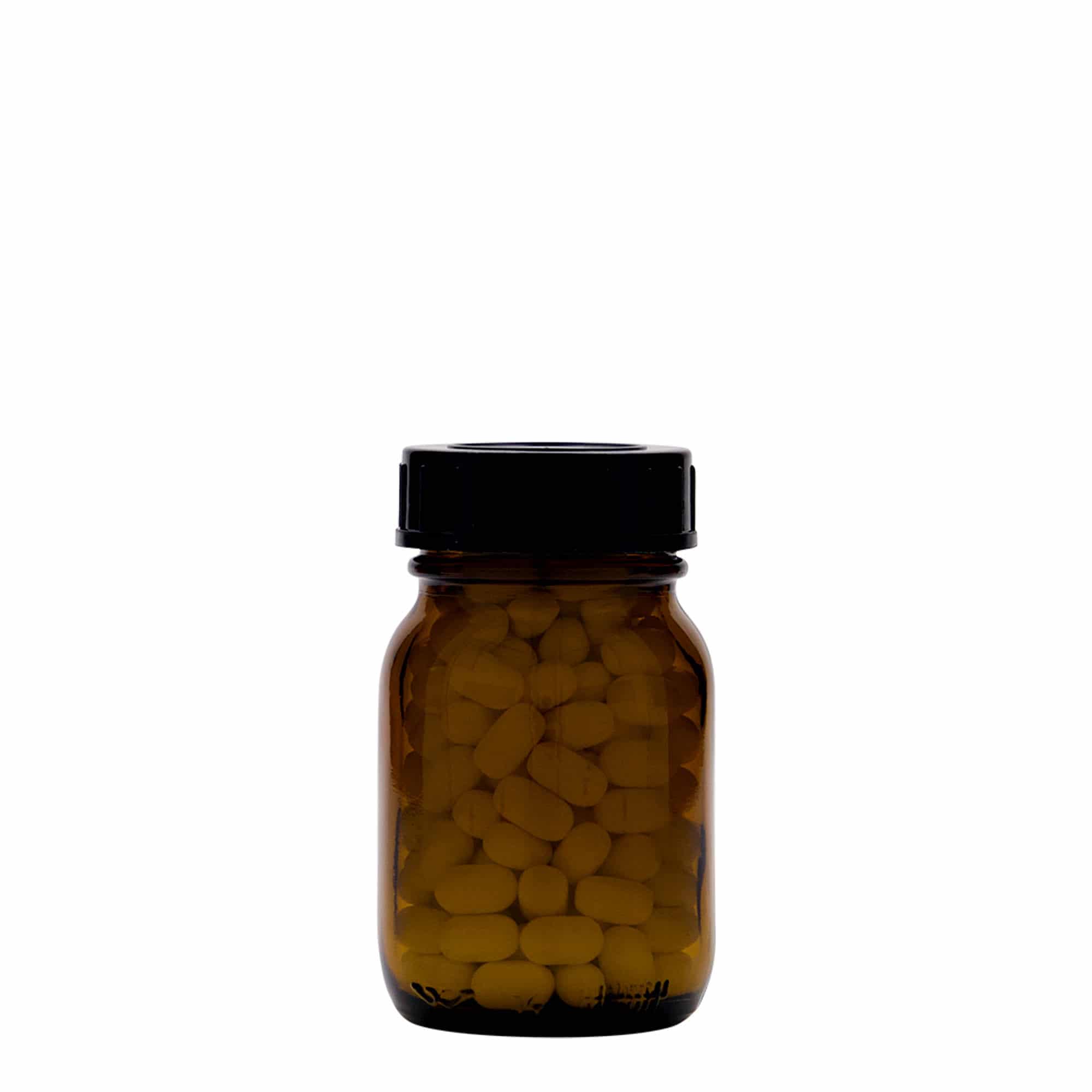 75 ml širokohrdlá sklenice, hnědá, hrdlo: DIN 40
