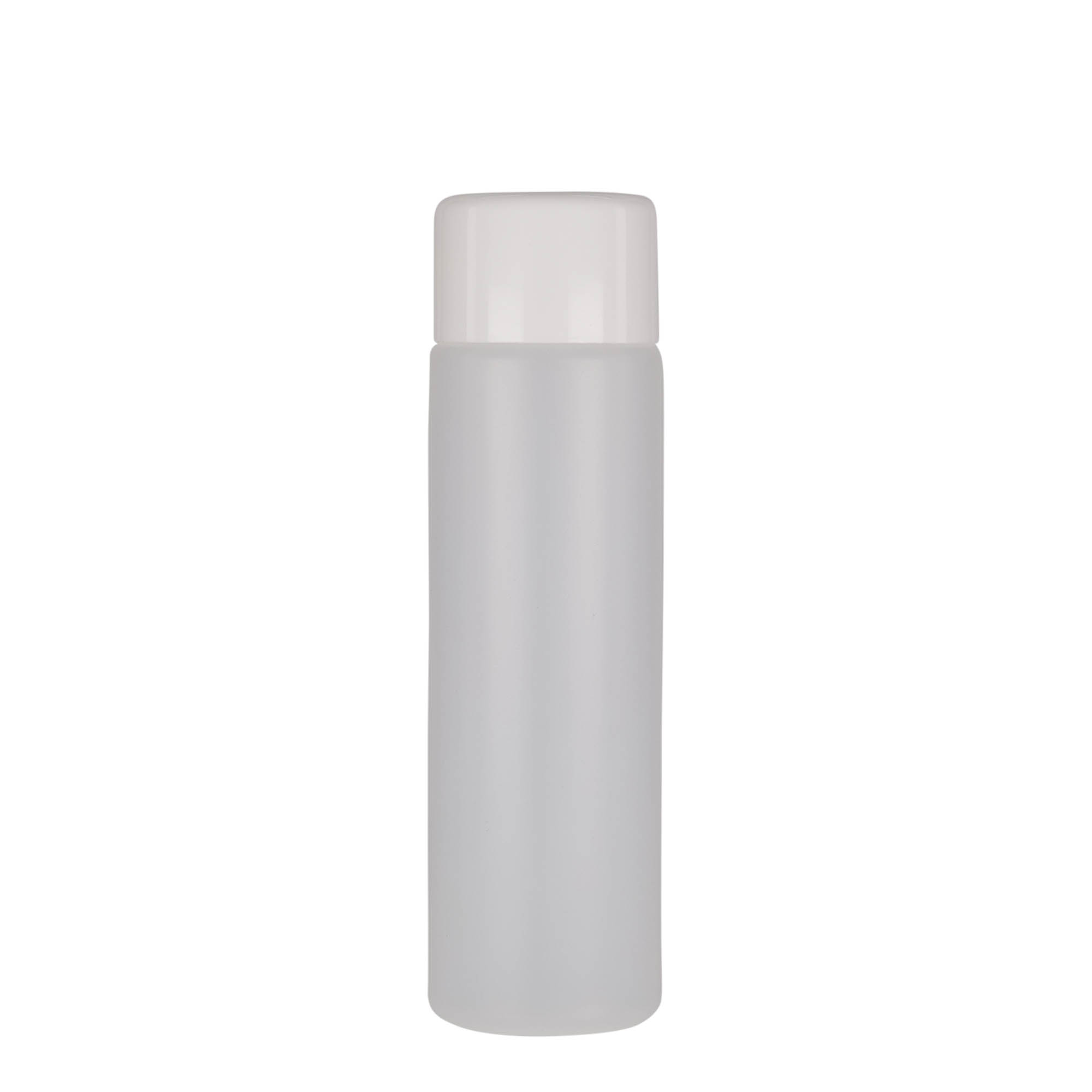 250 ml kulatá láhev, PE plast, přírodní, hrdlo: šroubovací uzávěr