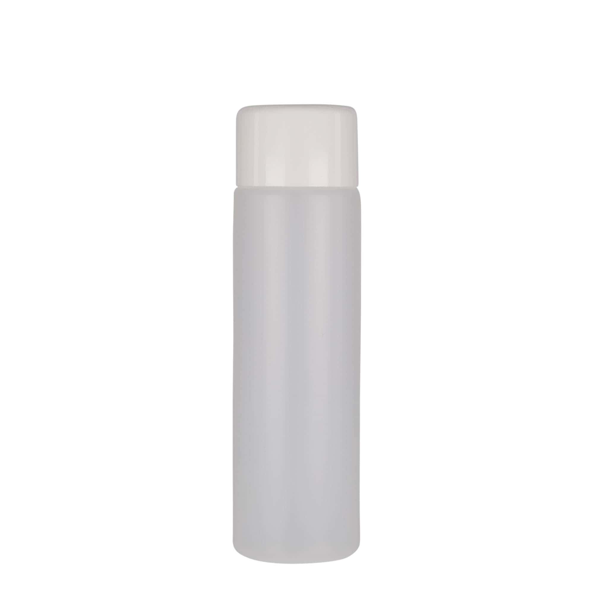 250 ml kulatá láhev, PE plast, přírodní, hrdlo: šroubovací uzávěr