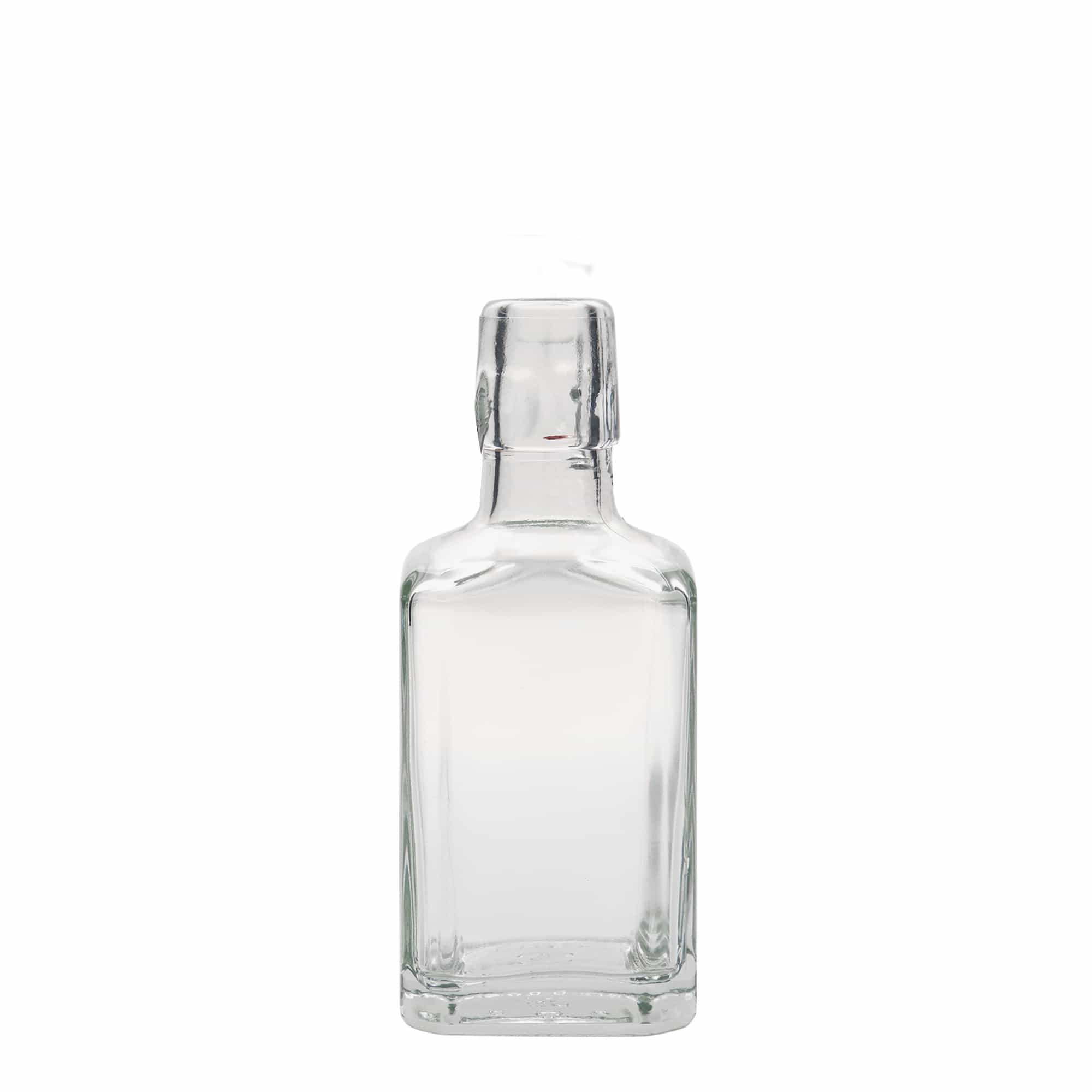 250 ml skleněná láhev „Rialto“, čtvercová, hrdlo: závěsný uzávěr