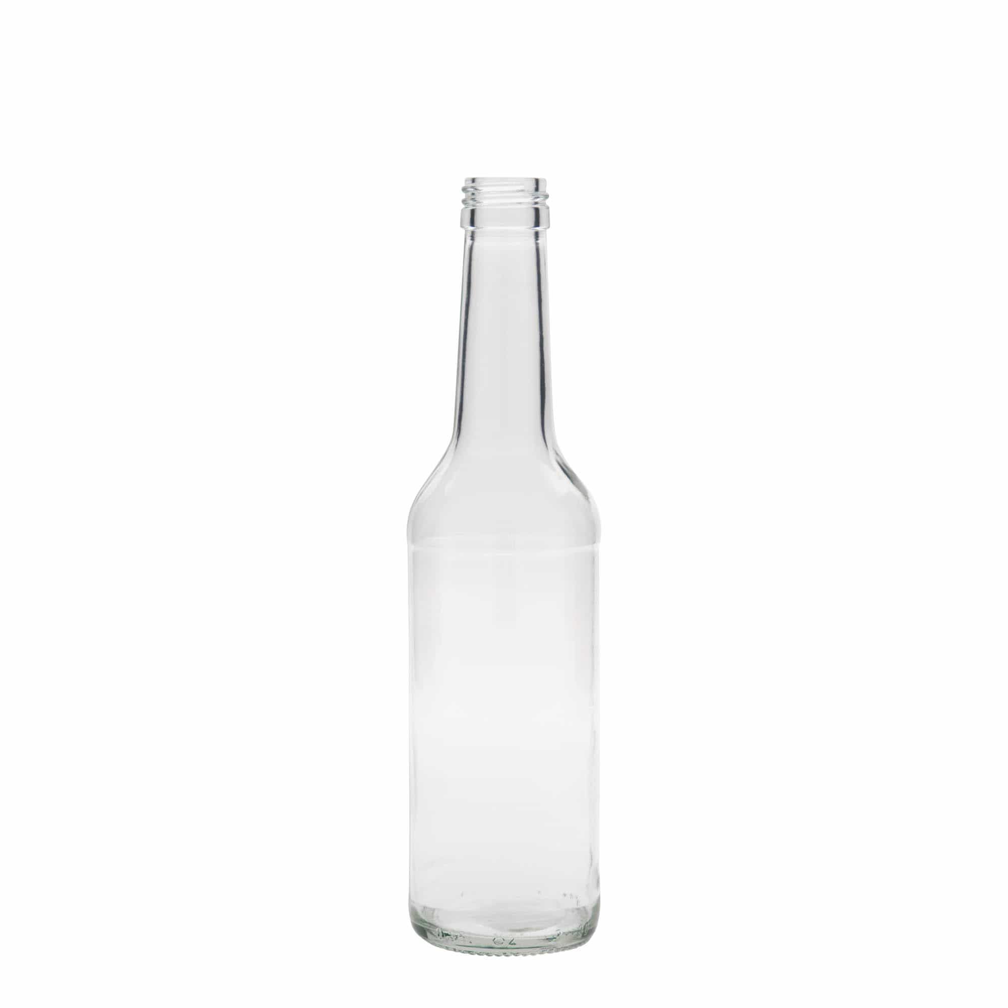 350 ml skleněná láhev s přímým hrdlem, hrdlo: PP 28