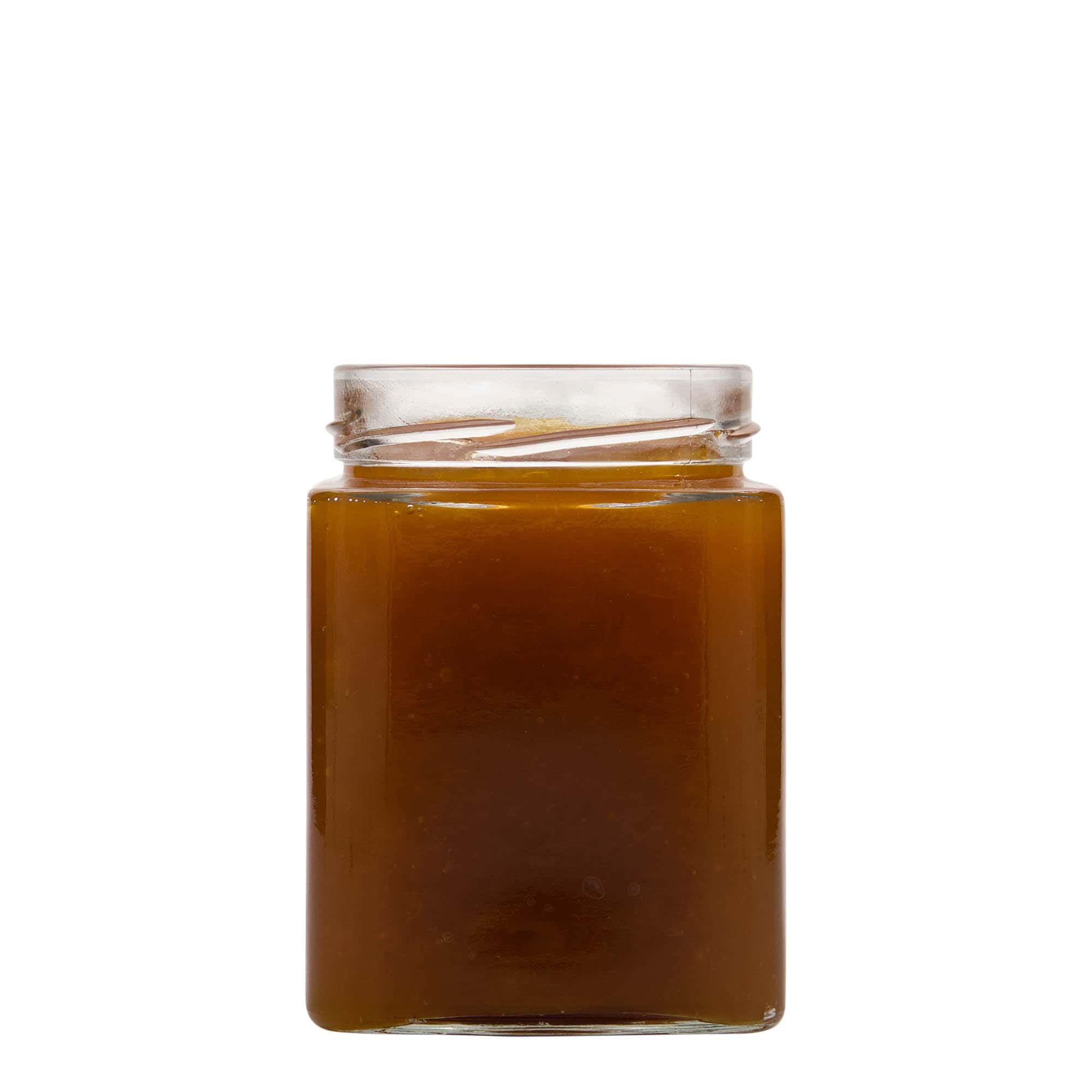 Čtyřúhelníková sklenice 580 ml 'Ikarus', uzávěr: Deep Twist Off (DTO 82)