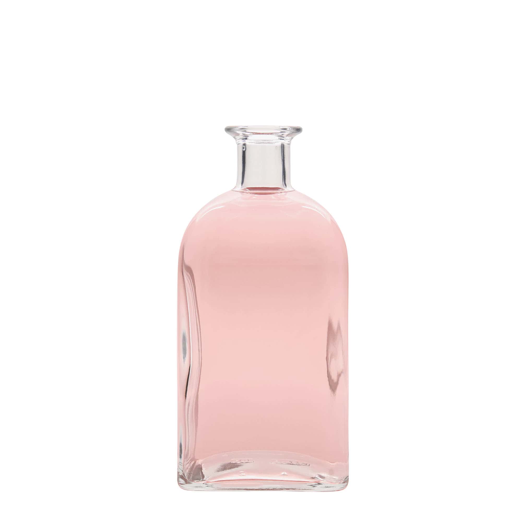 Skleněná lahev 700 ml lékárenská Carré, hranatá, uzávěr: korek