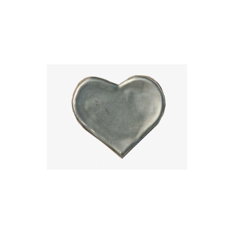Cínový štítek 'Srdce', kov, stříbrný