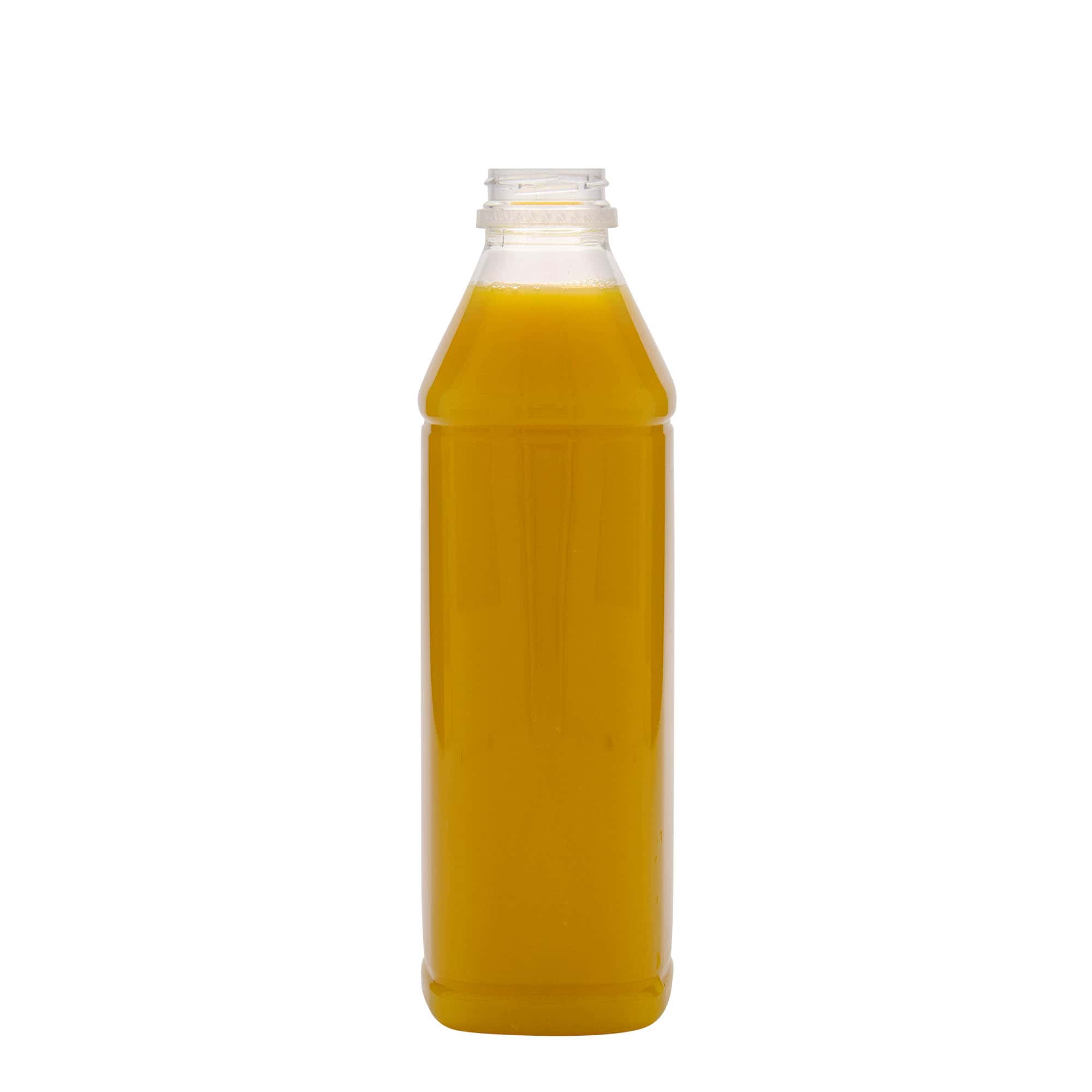1.000 ml PET láhev „Milk and Juice Carré“, čtvercová, plastová, hrdlo: 38 mm