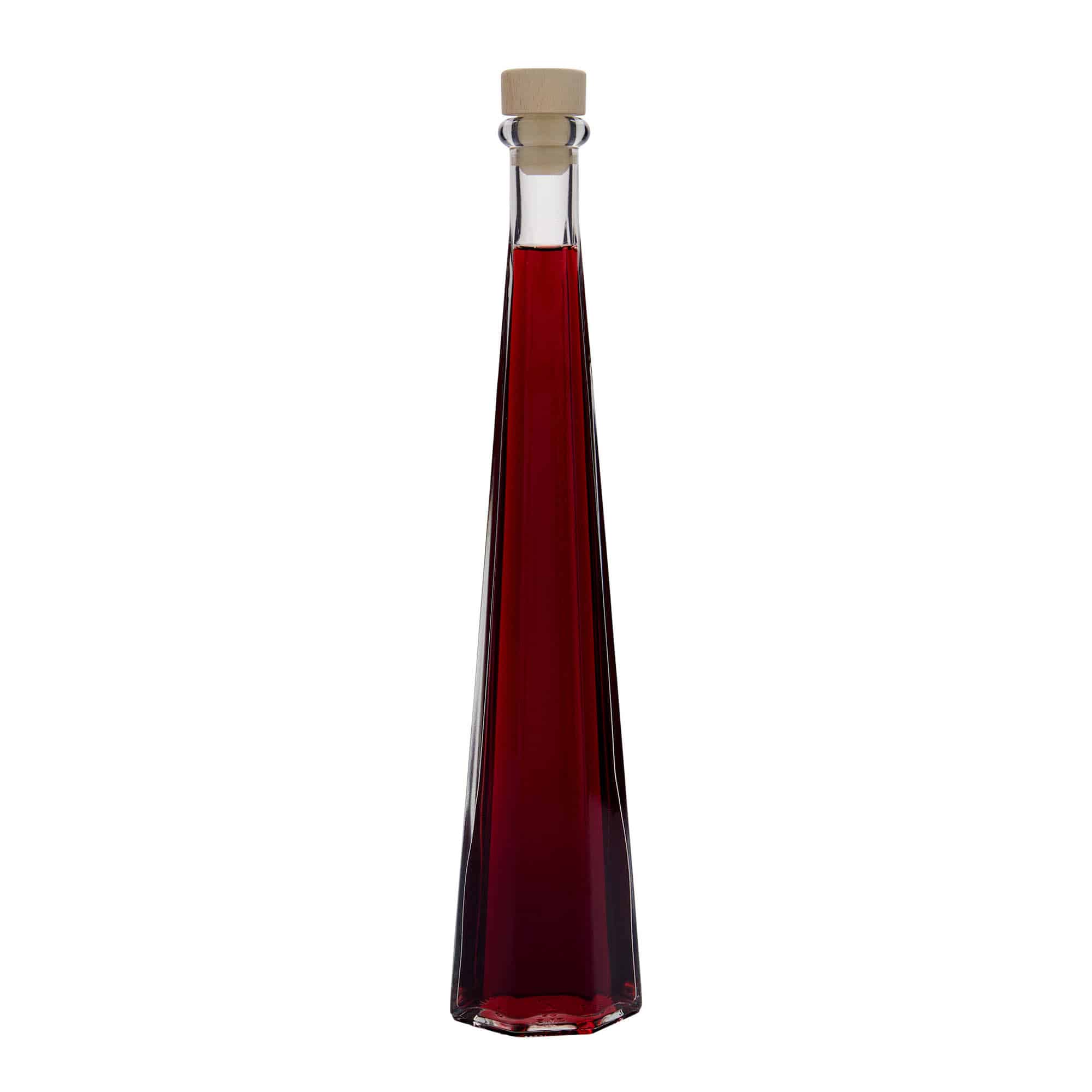 Skleněná lahev 200 ml 'Dama Sexta', šestiúhelníková, uzávěr: korek
