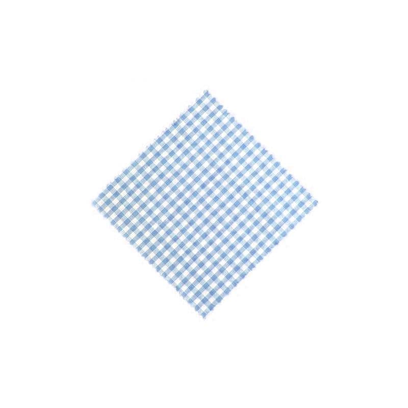 Látkový ubrousek károvaný 15x15, čtvercový, textil, světle modrý, uzávěr: TO58-TO82