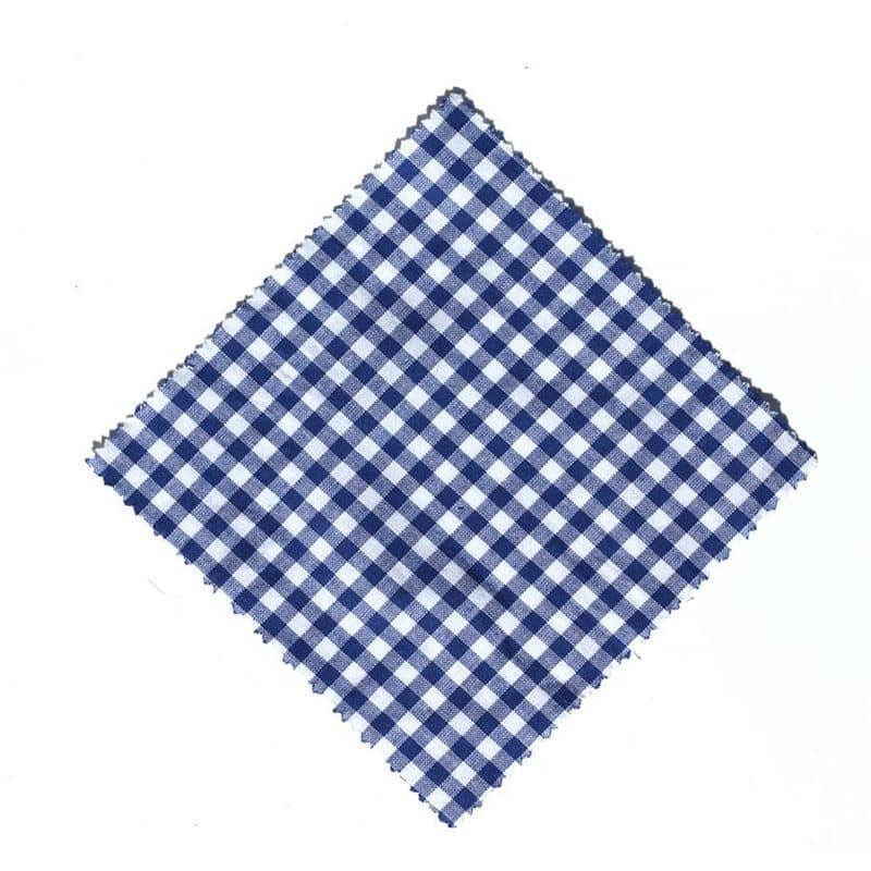Látkový ubrousek károvaný 12x12, čtvercový, textil, tmavě modrý, uzávěr: TO38-TO53