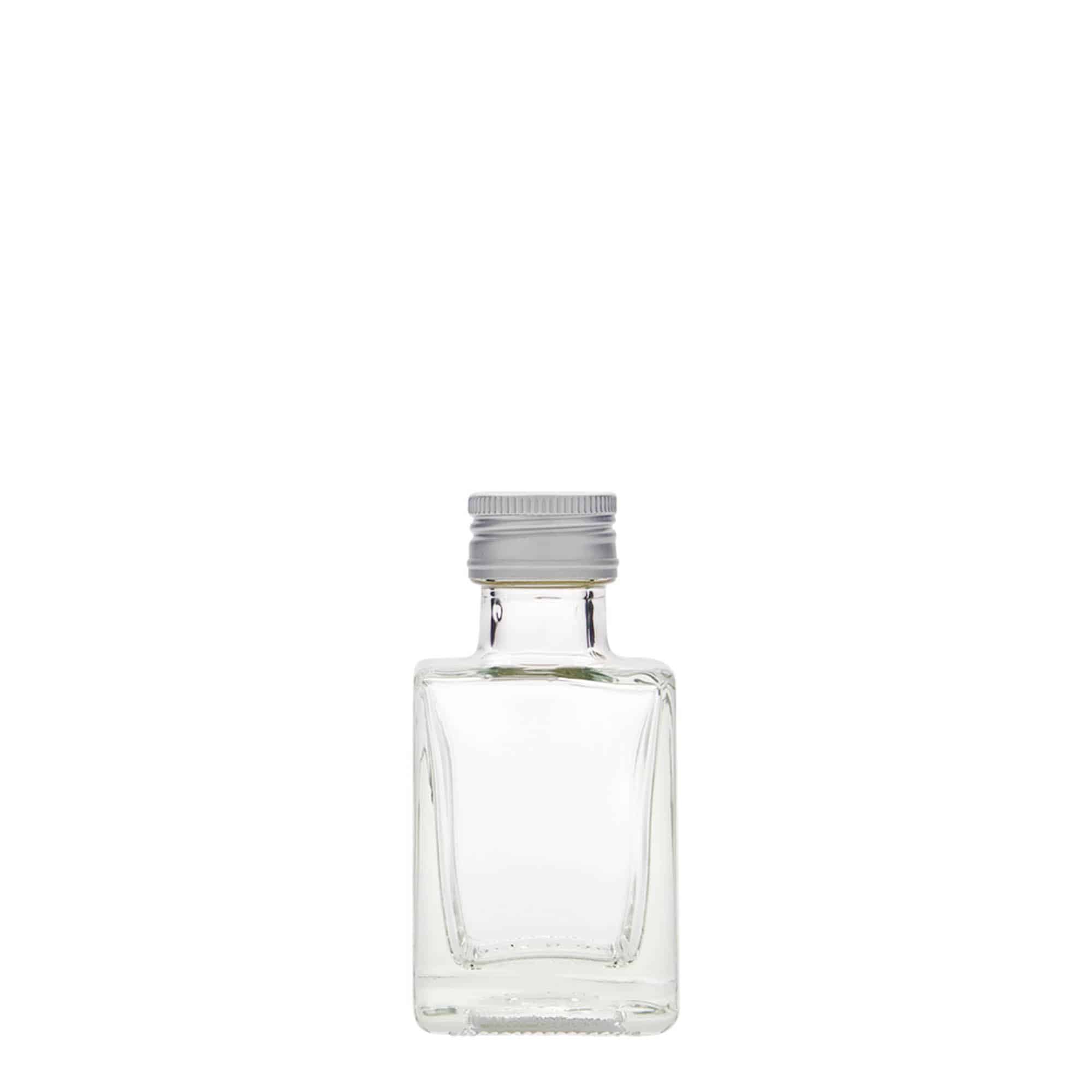 50 ml skleněná lahvička „Cube“, čtvercová, hrdlo: PP 24