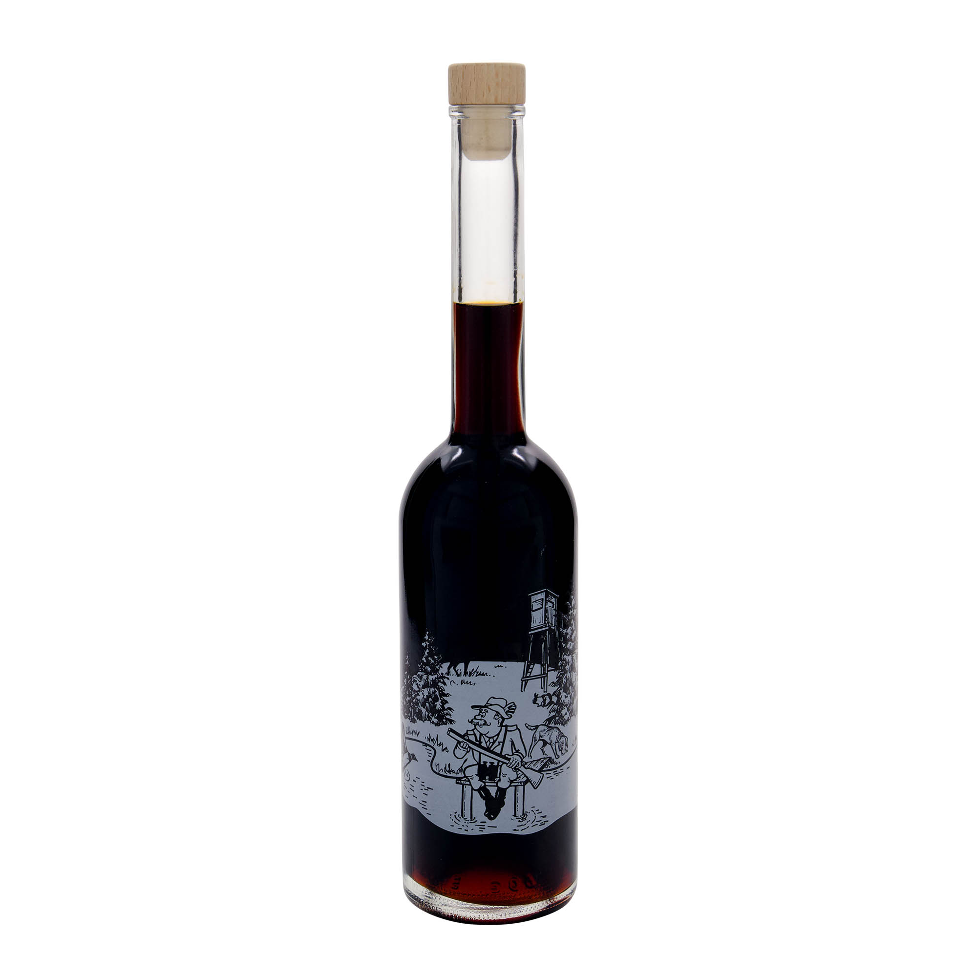 500 ml skleněná láhev 'Opera', motiv: Lovec, hrdlo: korek