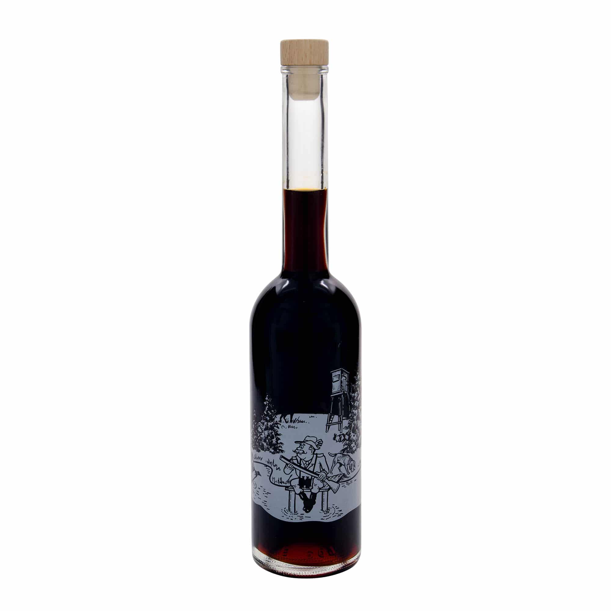 500 ml skleněná láhev 'Opera', motiv: Lovec, hrdlo: korek
