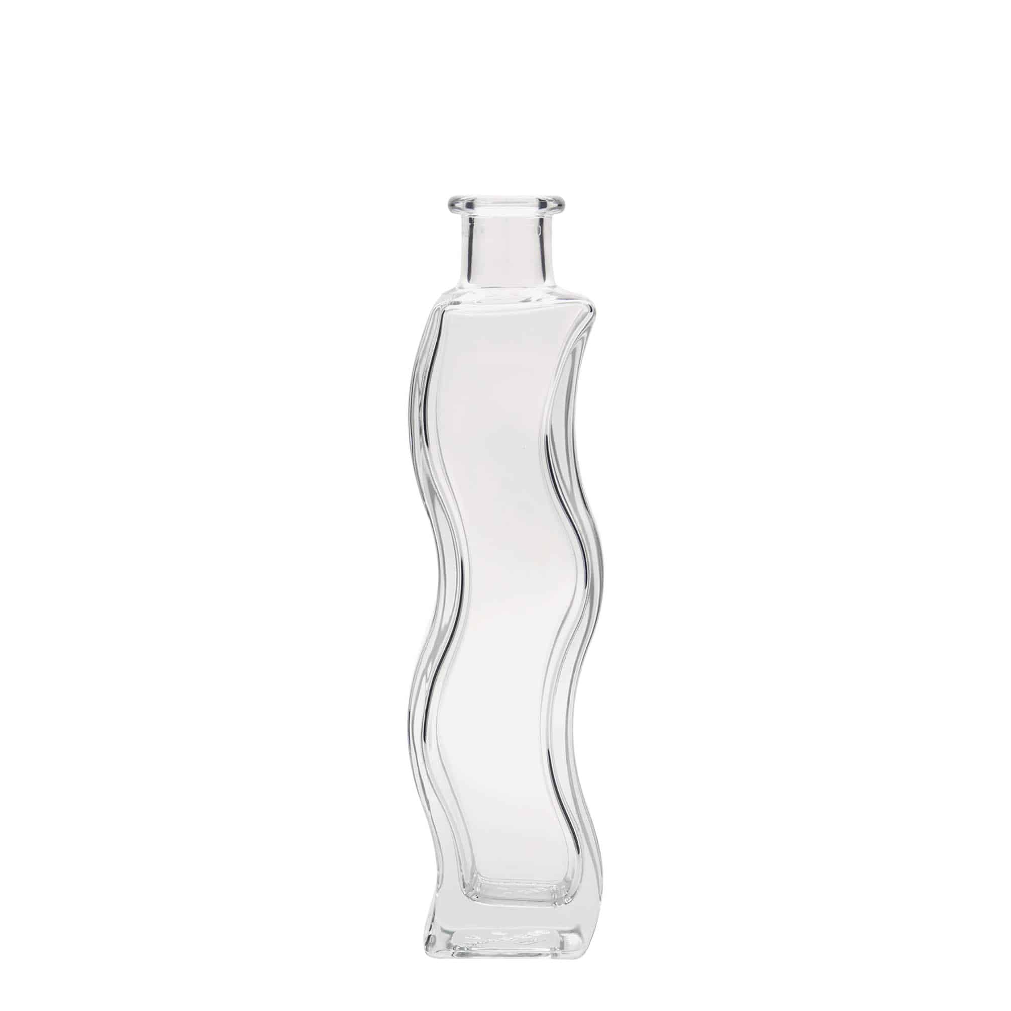 Skleněná lahev 200 ml 'Vlna', čtvercová, uzávěr: korek Skleněná lahev 200 ml 'Vlna', čtvercová, uzávěr: korek