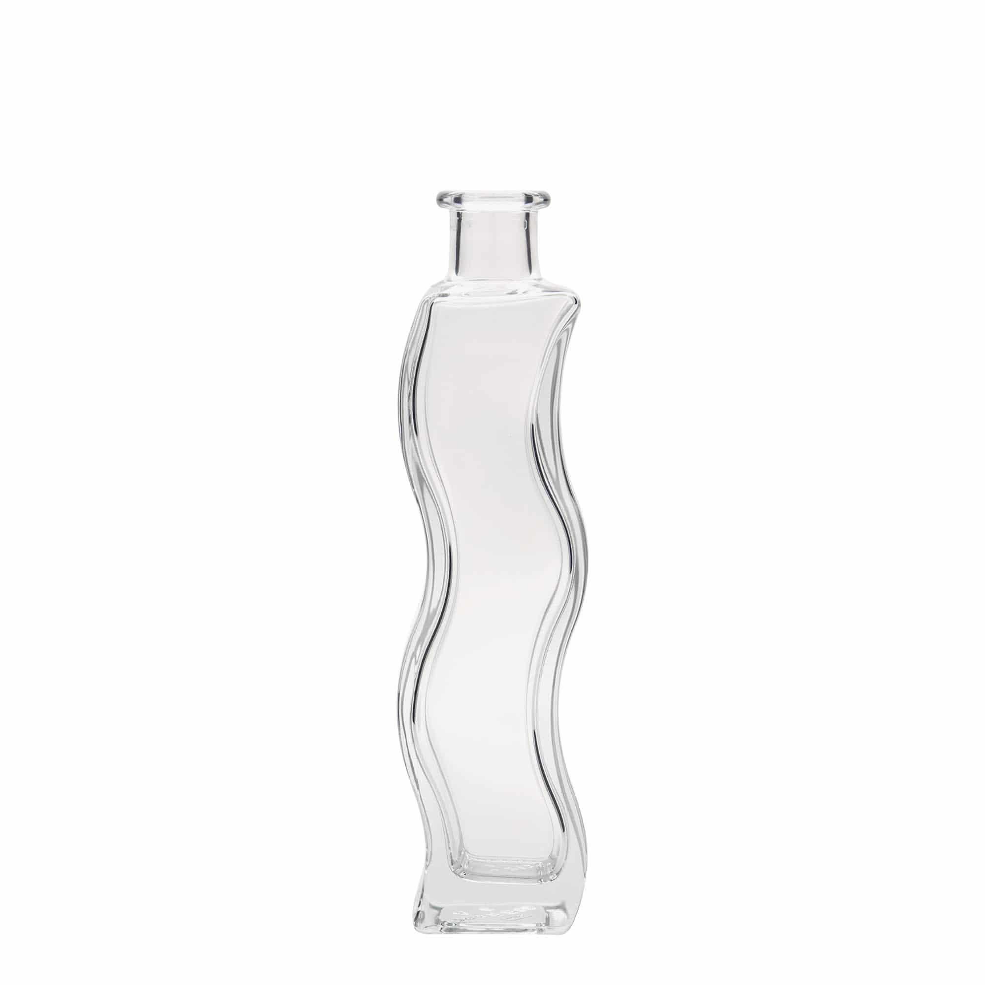 200 ml skleněná láhev 'Vlna', čtvercová, hrdlo: korek