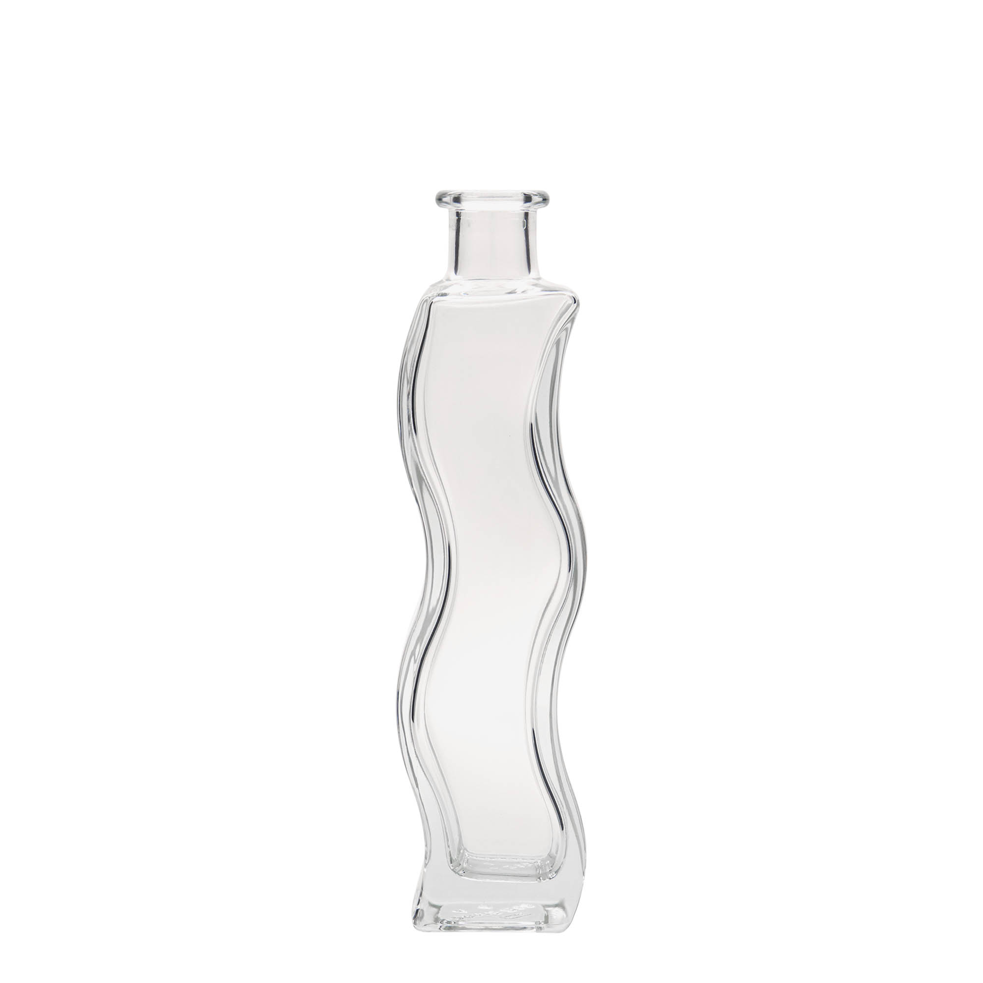 200 ml skleněná láhev 'Vlna', čtvercová, hrdlo: korek