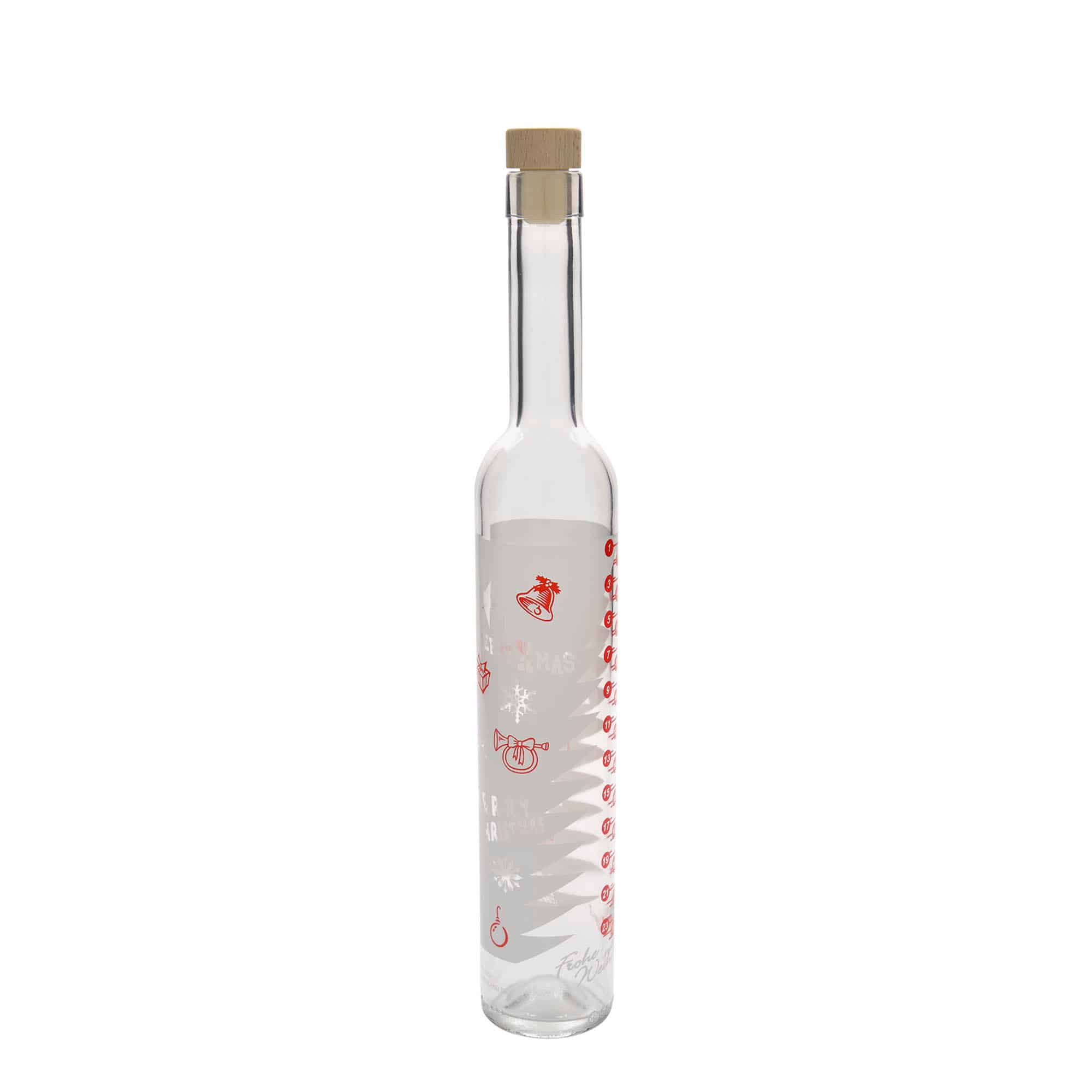 Skleněná lahev 500 ml Maximo potištěná 'Adventní kalendář', uzávěr: korek
