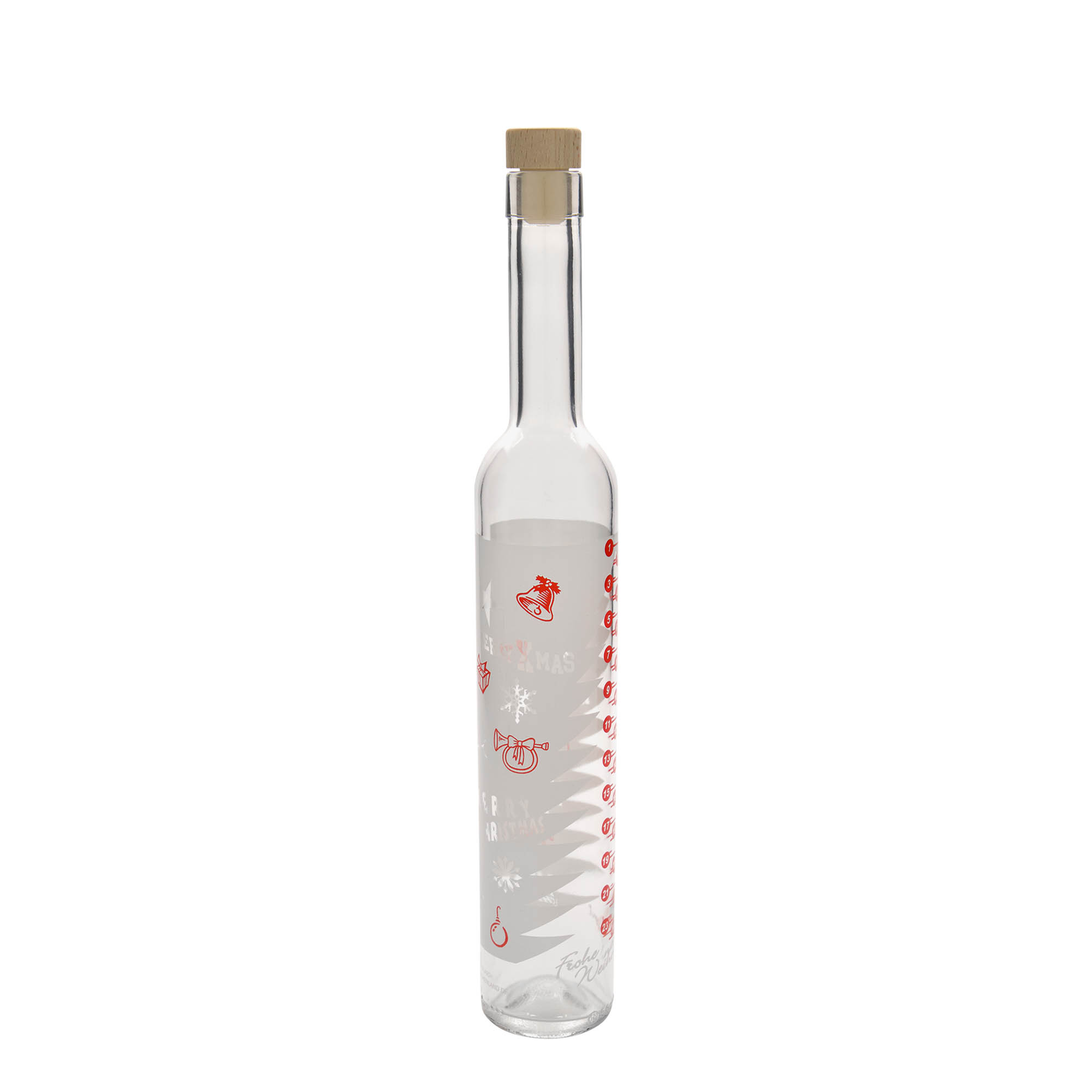500 ml skleněná láhev Maximo potisk „Adventní kalendář“, hrdlo: korek