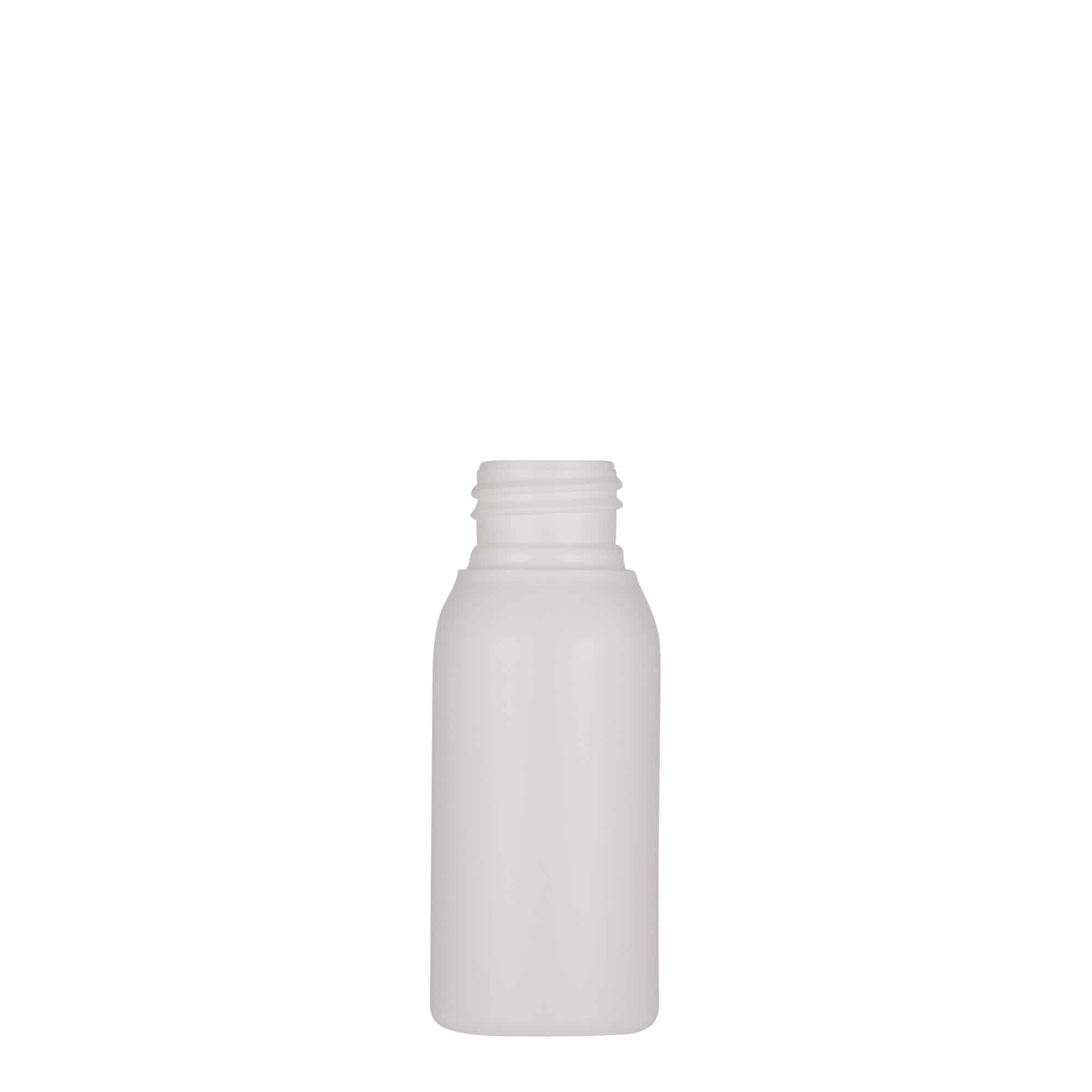 50 ml plastová lahvička „Tuffy“, HDPE, bílá, hrdlo: 24/410