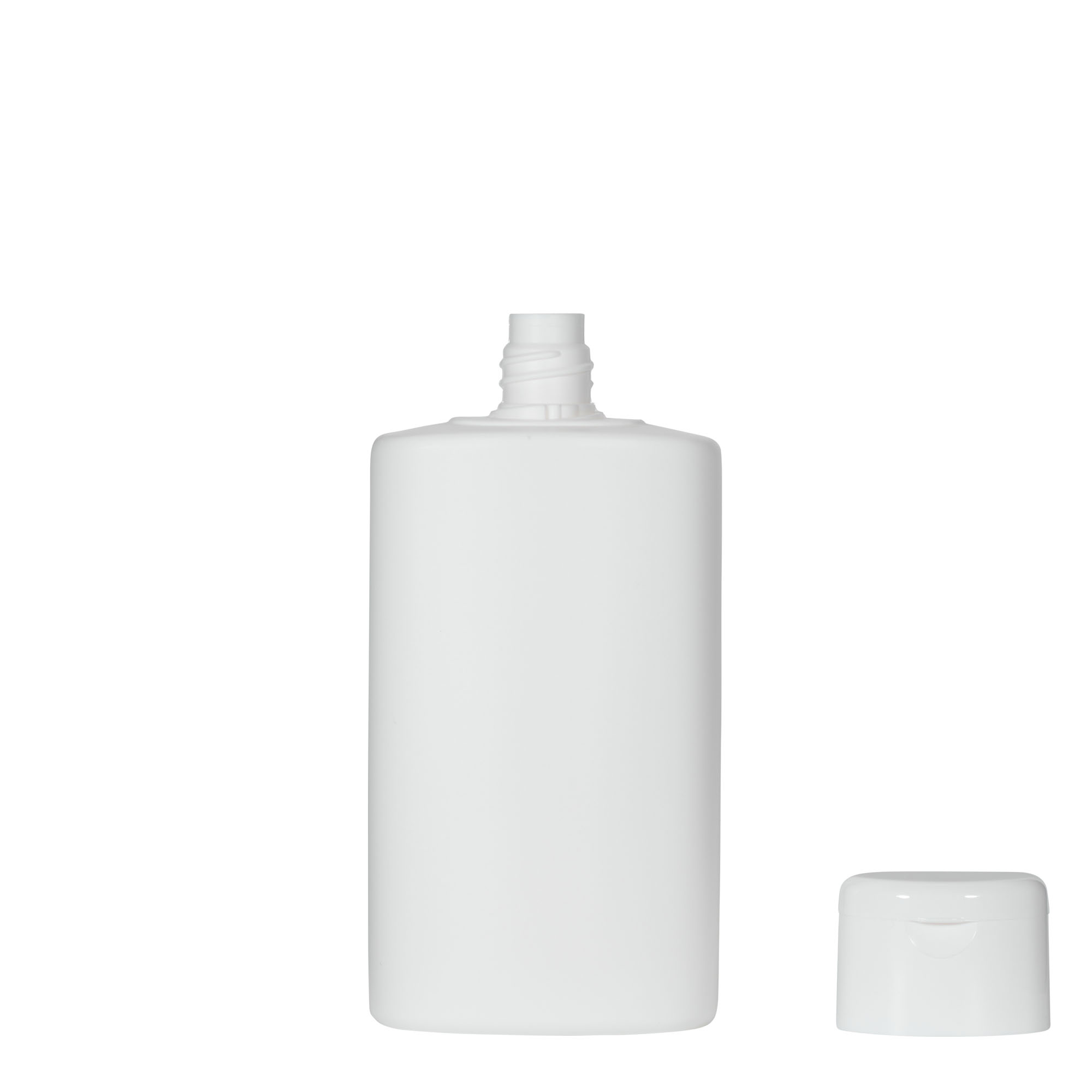 250 ml plastová láhev 'Indy', oválná, HDPE, bílá, hrdlo: závitové uzávěr