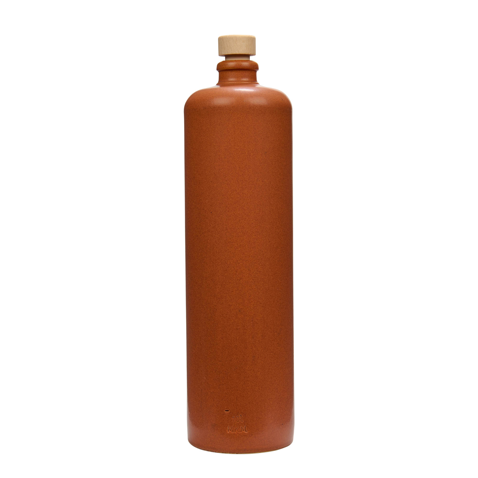 1.000 ml džbán na barvu, kamenina, červeno-hnědý, hrdlo: korek