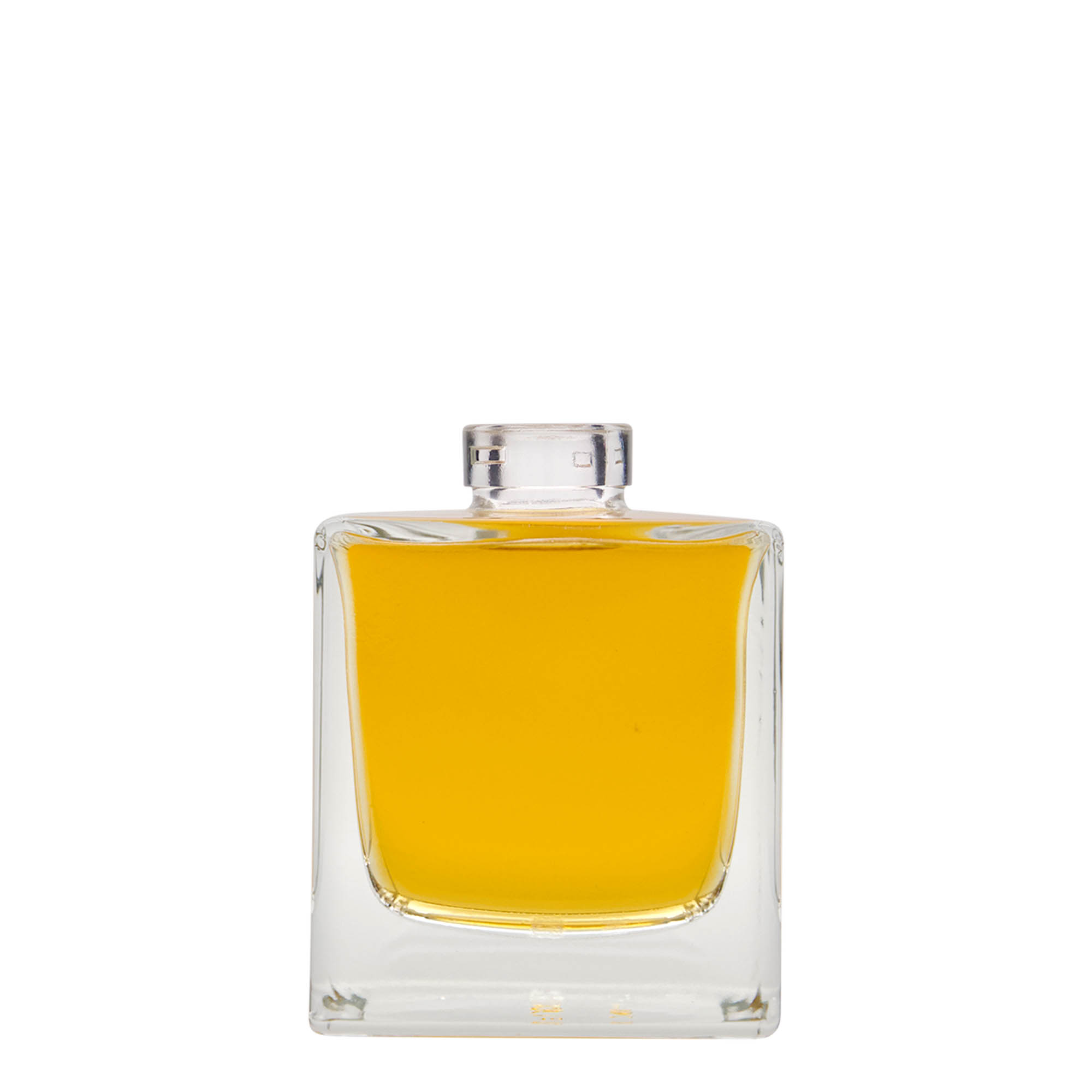 200 ml skleněná láhev 'Cube', čtvercová, hrdlo: korek