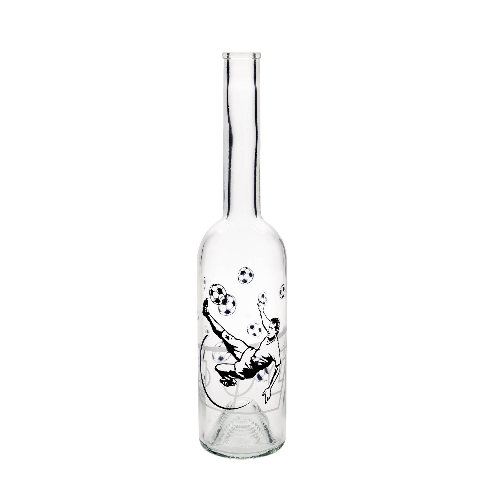 500 ml skleněná láhev 'Opera', motiv: fotbalista, hrdlo: korek 500 ml skleněná láhev 'Opera', motiv: fotbalista, hrdlo: korek