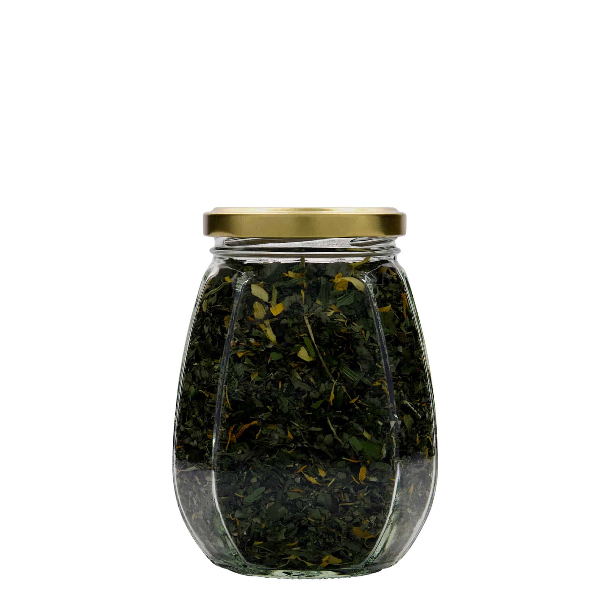 385 ml šestihranná sklenice na šperky, hrdlo: Twist-off (TO 63)
